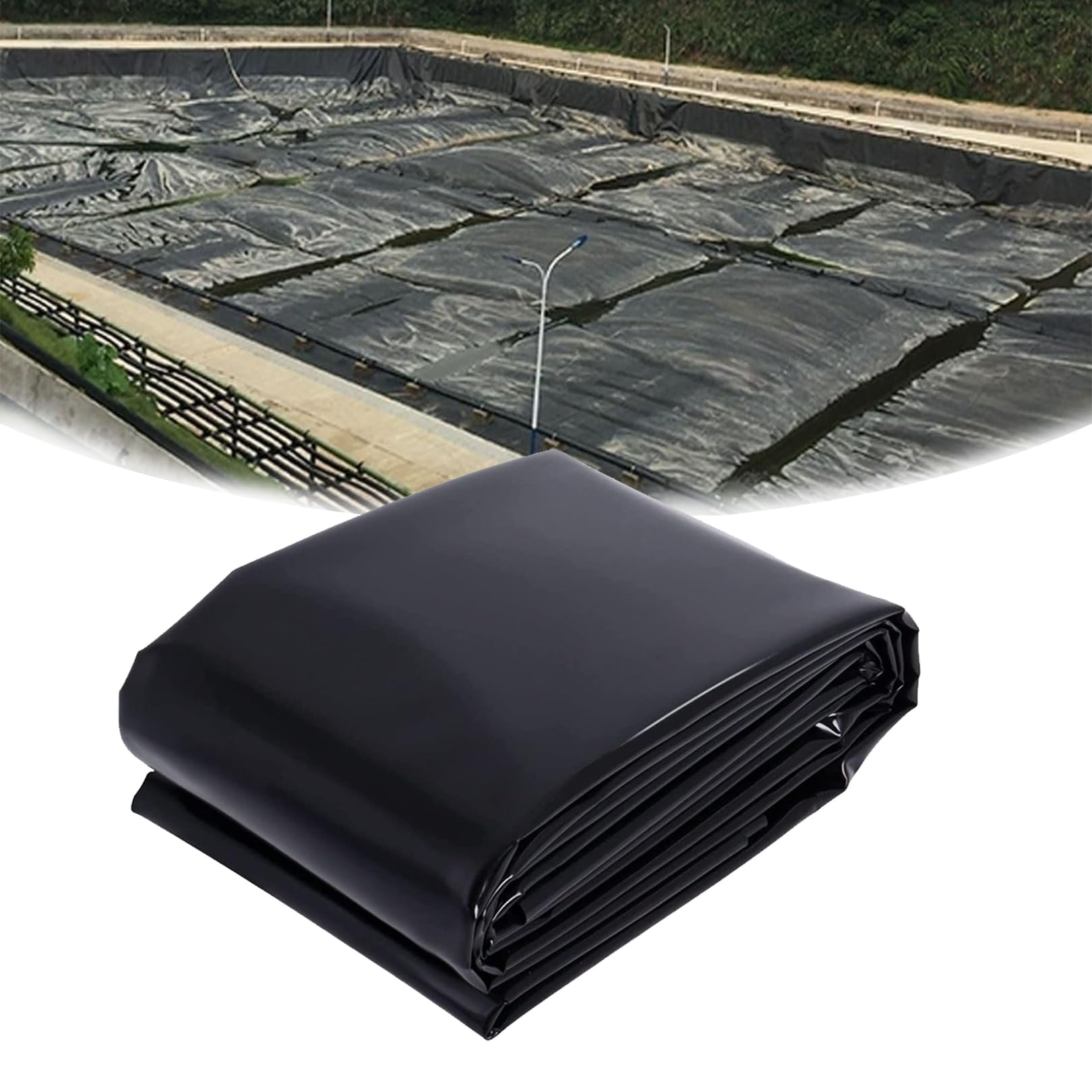 Forro negro reforzado para estanques, cubierta flexible e impermeable, 5 x 8 m, 8 x 10 m, 10 x 12 m, fácil de cortar, para estanques de jardín, acuarios, cascadas, duradero y versátil