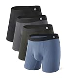 Men&apos;s Underwear Boxer Briefs Breathable Ultra Soft Knit Texture Modal Underwear for Men 4 Pack