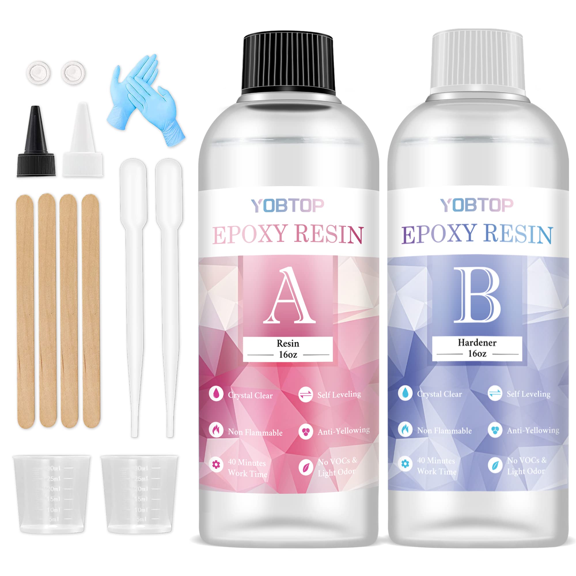 Buy 32OZ Epoxy Resin Crystal Clear Coating Kit for Jewelry, Art, Craft