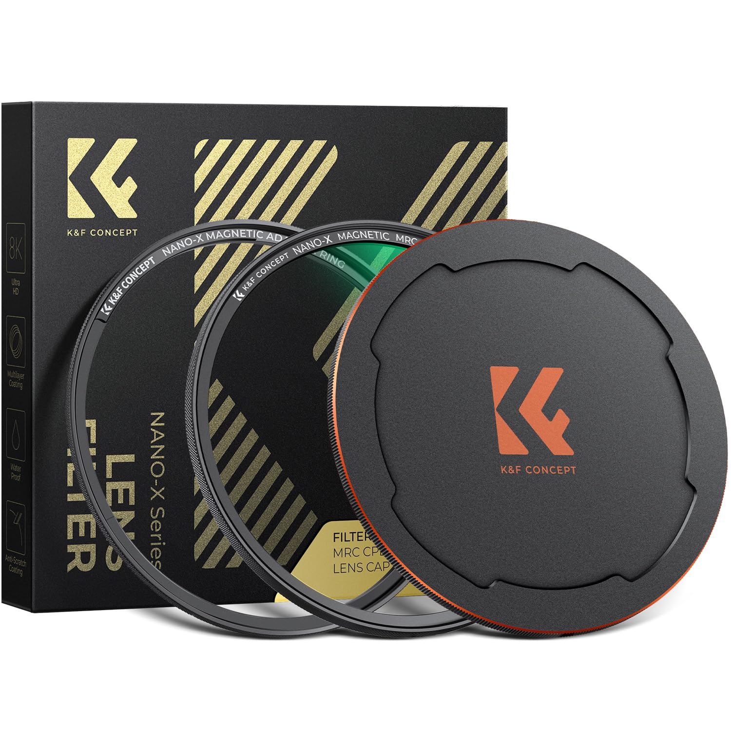 K&F CONCEPT Nano-Xcel 67mm Magnetico Filtro Polarizzatore Circolare, Filtro CPL con Anello Adattatore e Copriobiettivo Magnetico in Vetro Ottico con Rivestimenti a 28 Strati