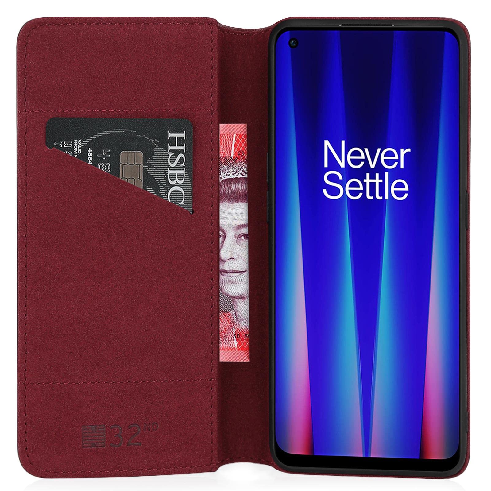 32nd Serie Classica Custodia Portafoglio In Pelle Vera Per OnePlus 8T - Con Supporto E Chiusura Magnetica (Nero) - 2