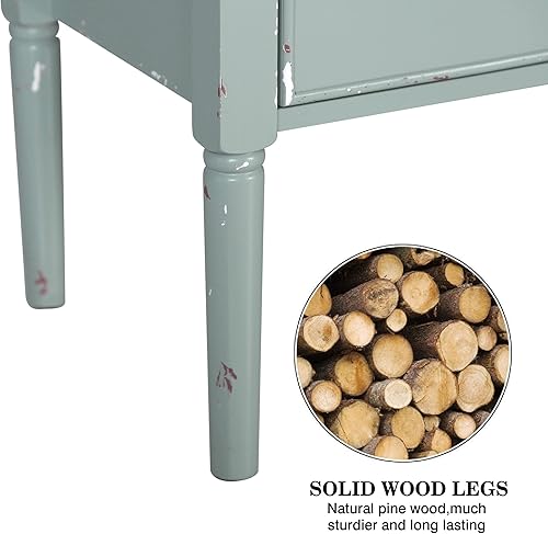 Miniatura 6 de PHI VILLA Gabinete de acento con puertas de cristal, gabinete con cajones, gabinete de almacenamiento de cocina, vitrina para sala de estar