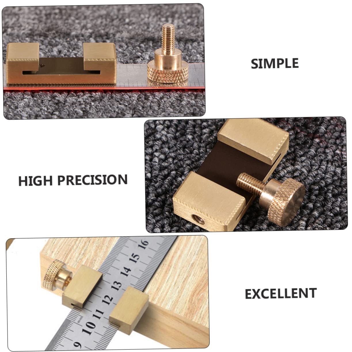 NUOBESTY 3 Set Righello Marcatura per Falegnameria con Locatore Posizionamento Strumento Misurazione Manuale per Lavorazioni Precisione e Applicazioni su Facile da Usare e Adatto Diversi