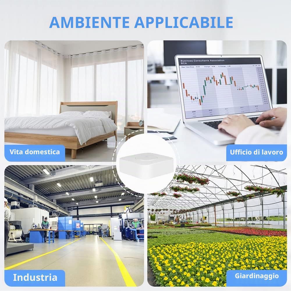 Irfora Tuya Zigbee Intelligent Air Housekeeper 6 in 1 monitor di qualità dell'aria PM2.5, formaldeide, TVOC, CO2, rilevatore di temperatura, umidità per ufficio domestico