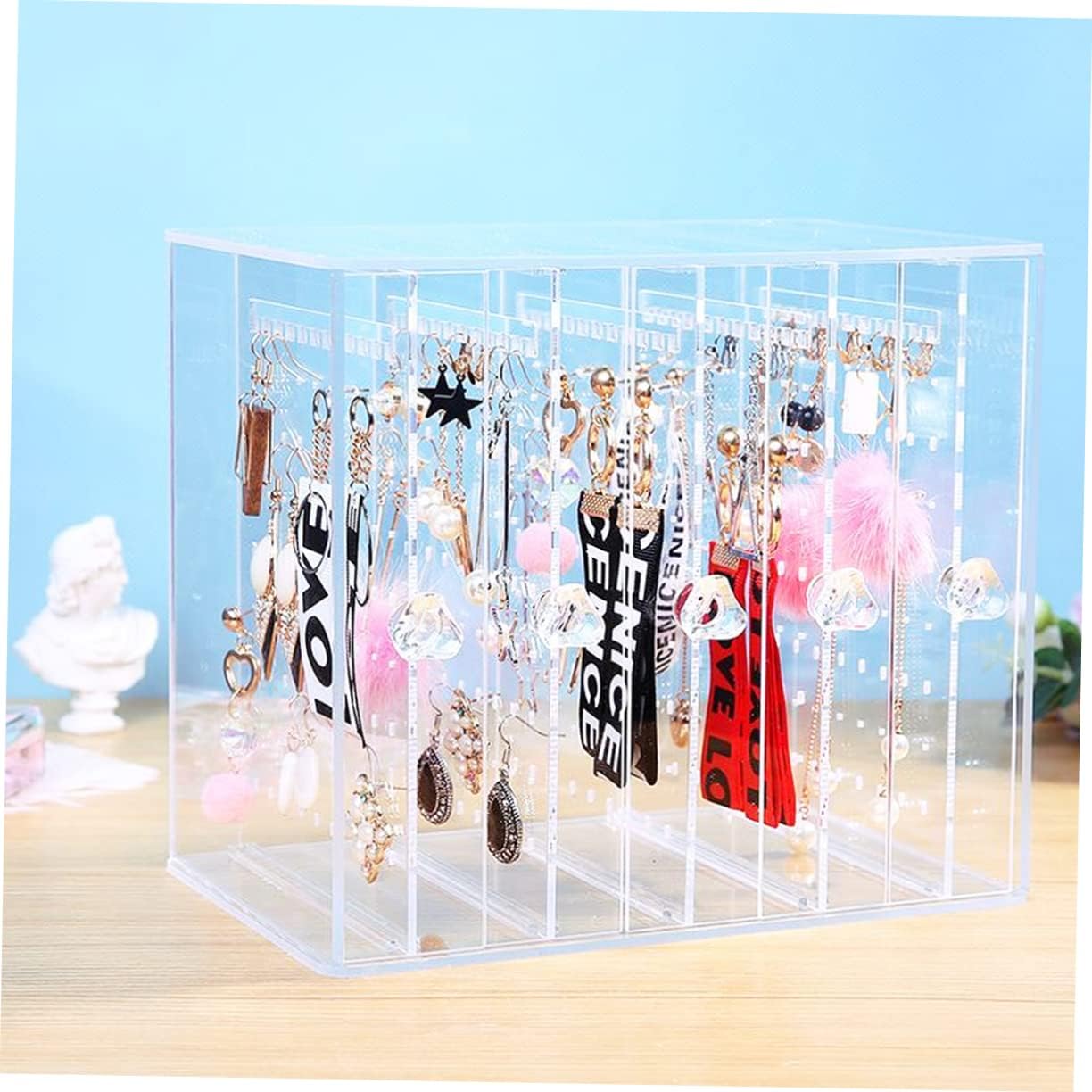 1pc Transparent Earring Display Holder Jewelry Storage Box for Necklaces and Earrings Sturdy Organizer for Crafting and Accessories Efficient