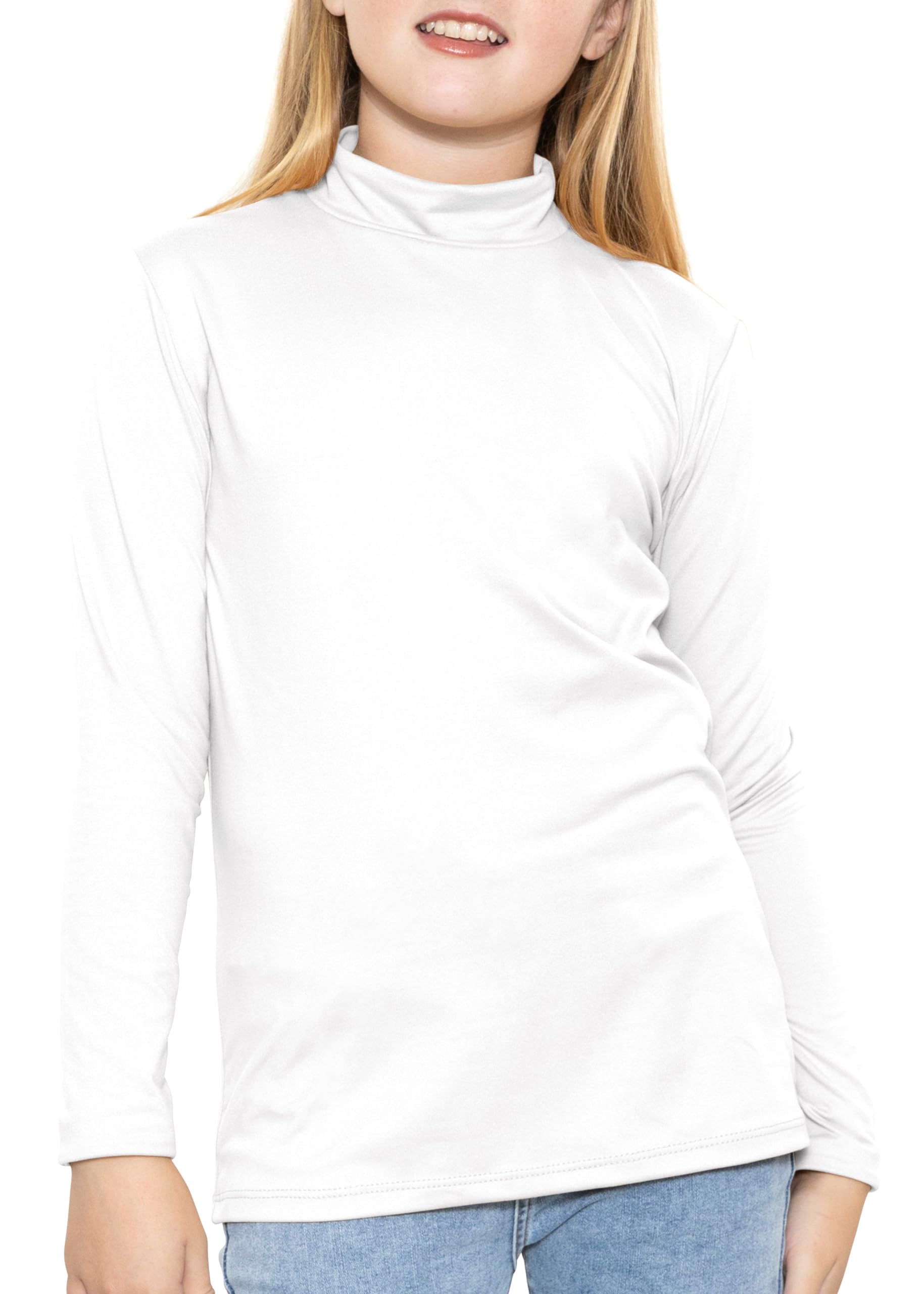 STRETCH IS COMFORT Youth Girl’s Oh So Soft Long Sleeve Mock Neck Top | 4-16
