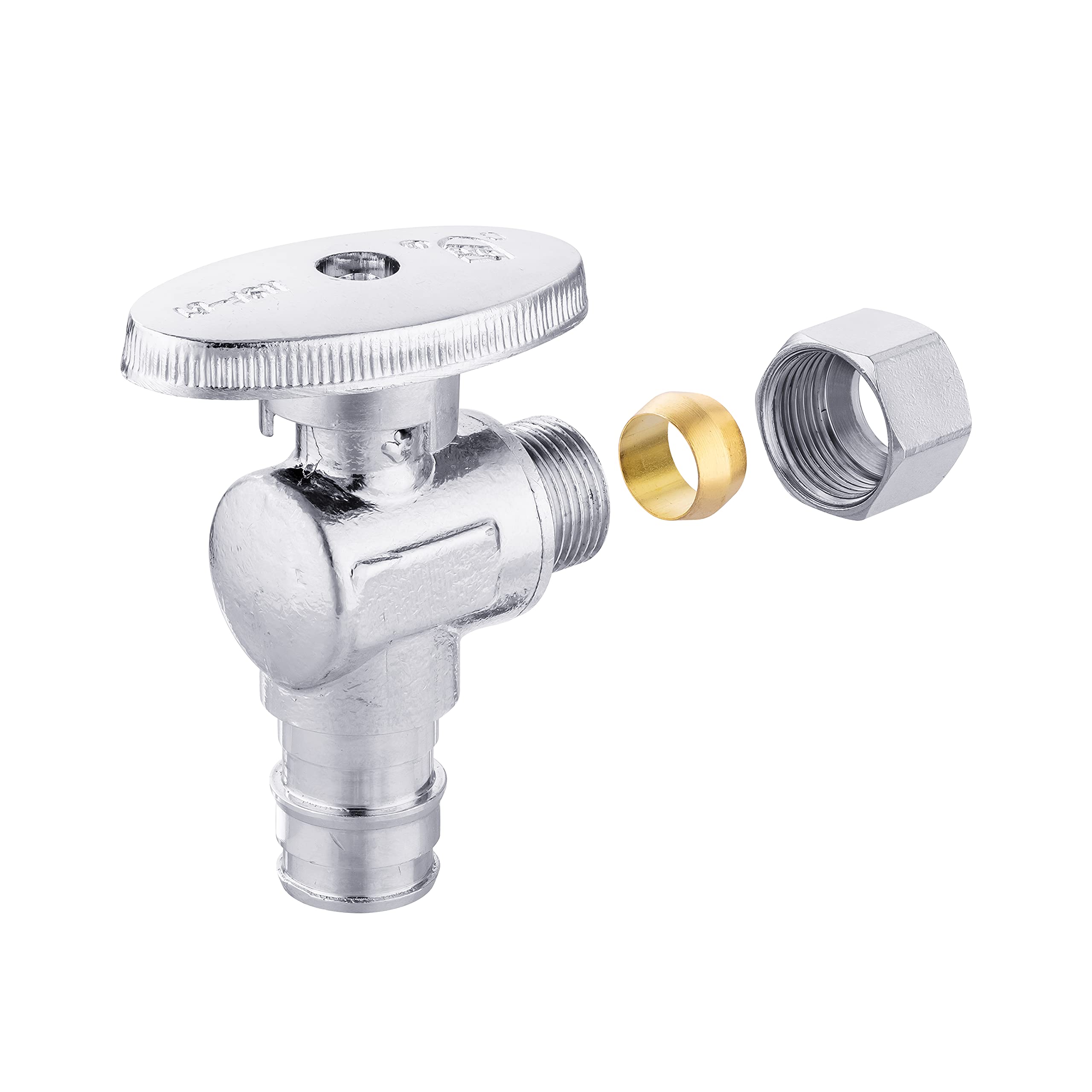 EFIELD - Confezione da 12 valvole di arresto ad angolo 1/2" Pex-A espansione x 3/8" OD compressione, 4 giri, ottone cromato LF