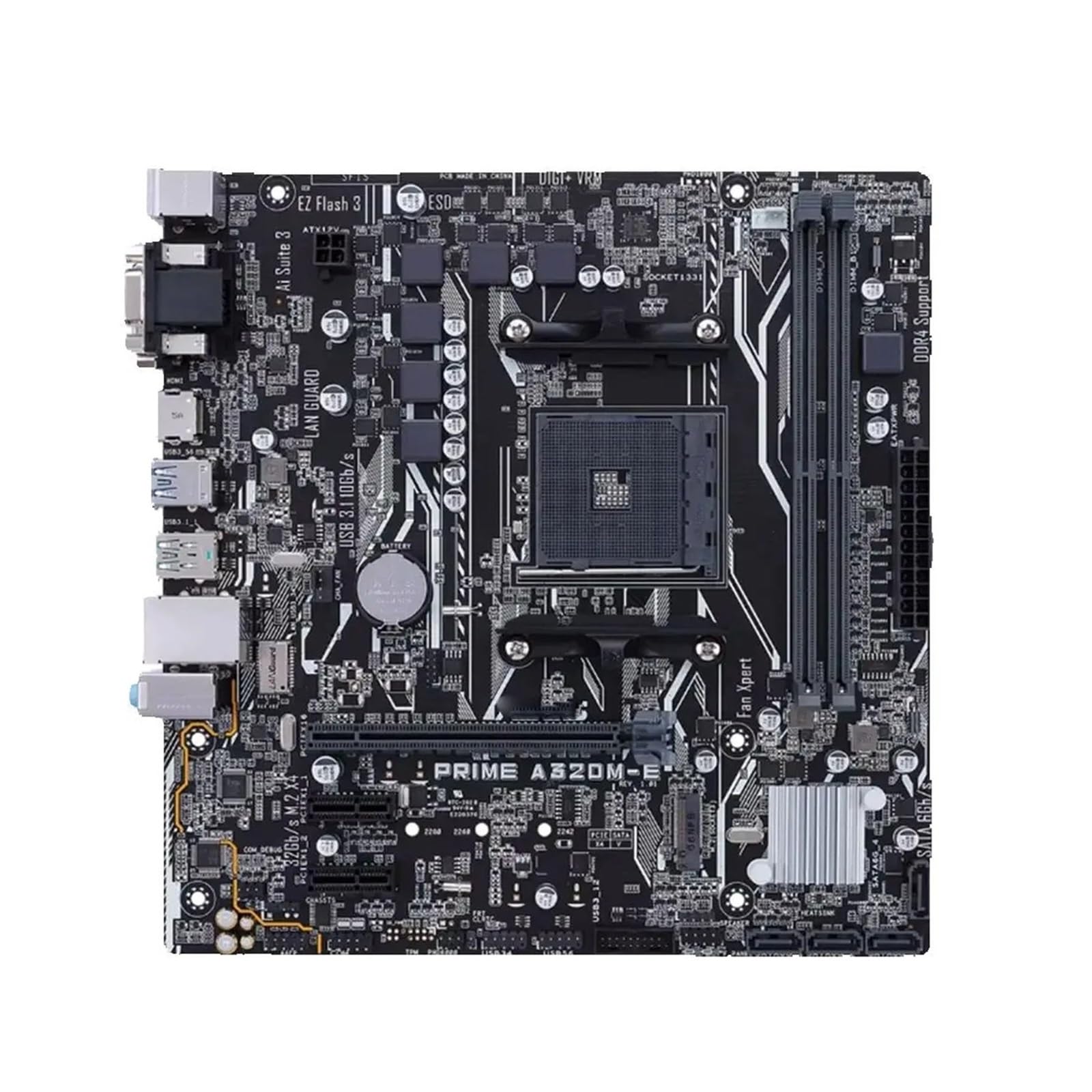 Carte Mere Carte mère Fit for ASUS Prime A320M-E Compatible Ryzen 5 5600 7 5700X3D DDR4 3200+(OC) NVME M.2 PCIe 3.0 AM4 mATX