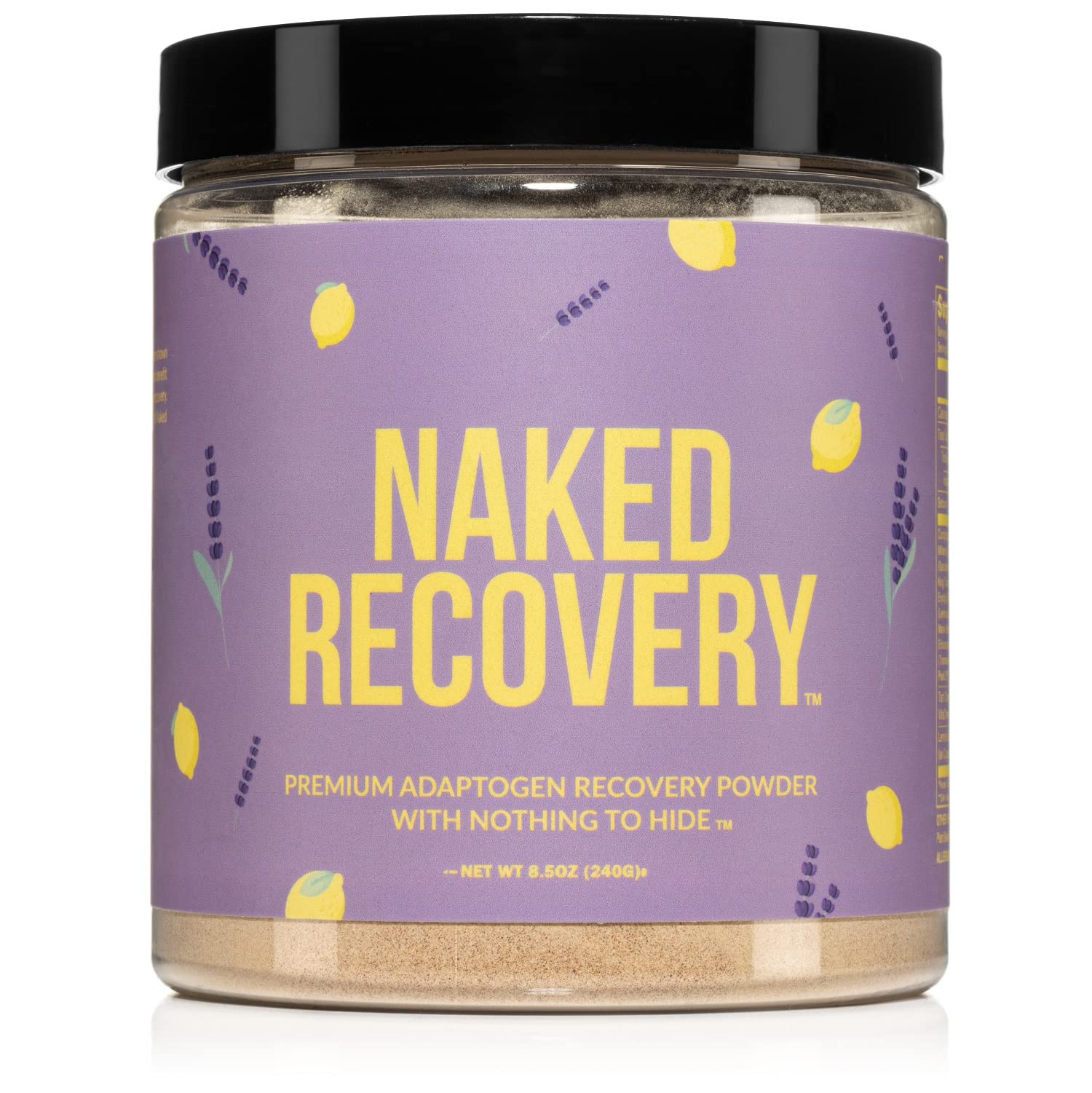 Naked Recovery - Mushroom Supplement Powder - Lions Mane, Cordyceps, Reishi, Tart Cherries, Lemon Balm - Adaptogen Wellnes...