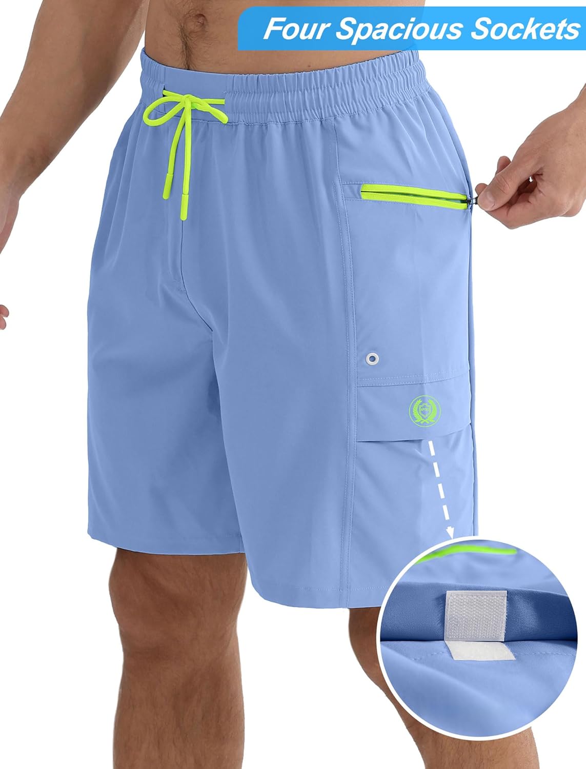 APTRO Men's Swim Trunks 9 Inch Quick Dry Board Shorts with 4 Pockets No Liner Bathing Suit Swimwear Beach Short