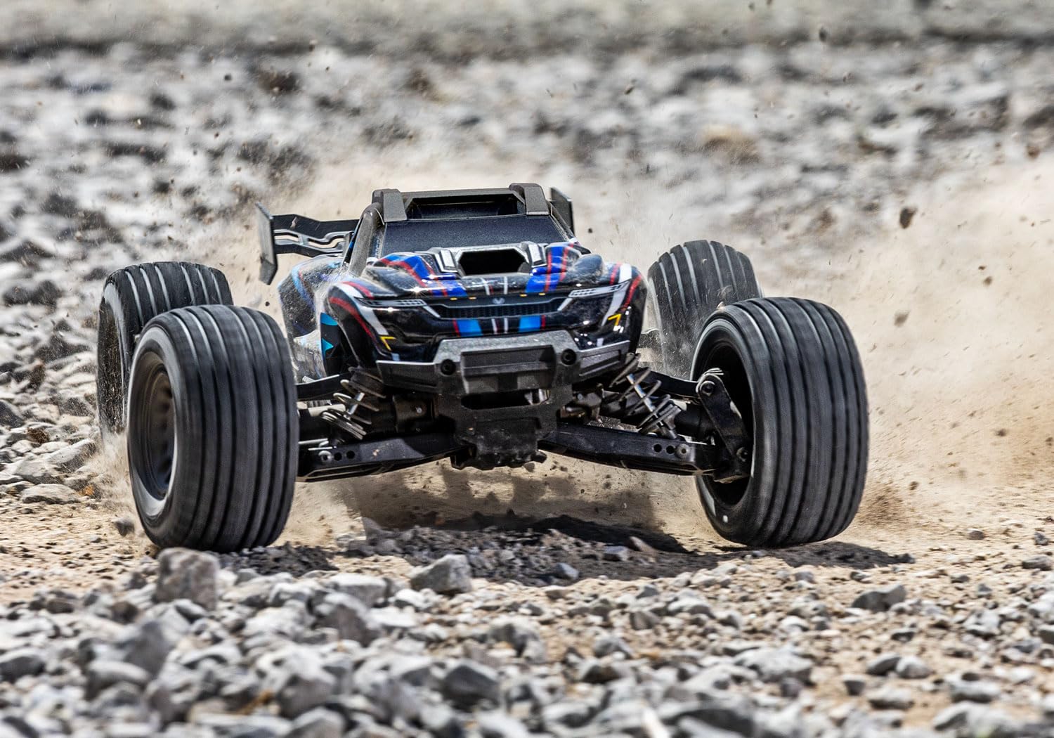 TRAXXAS MINI-XRT, 1/16 Monster Truck, 4 x 4 Brushless RTR, zdalnie sterowany samochód, niebieski, wodoodporny, z pilotem TQi i TSM