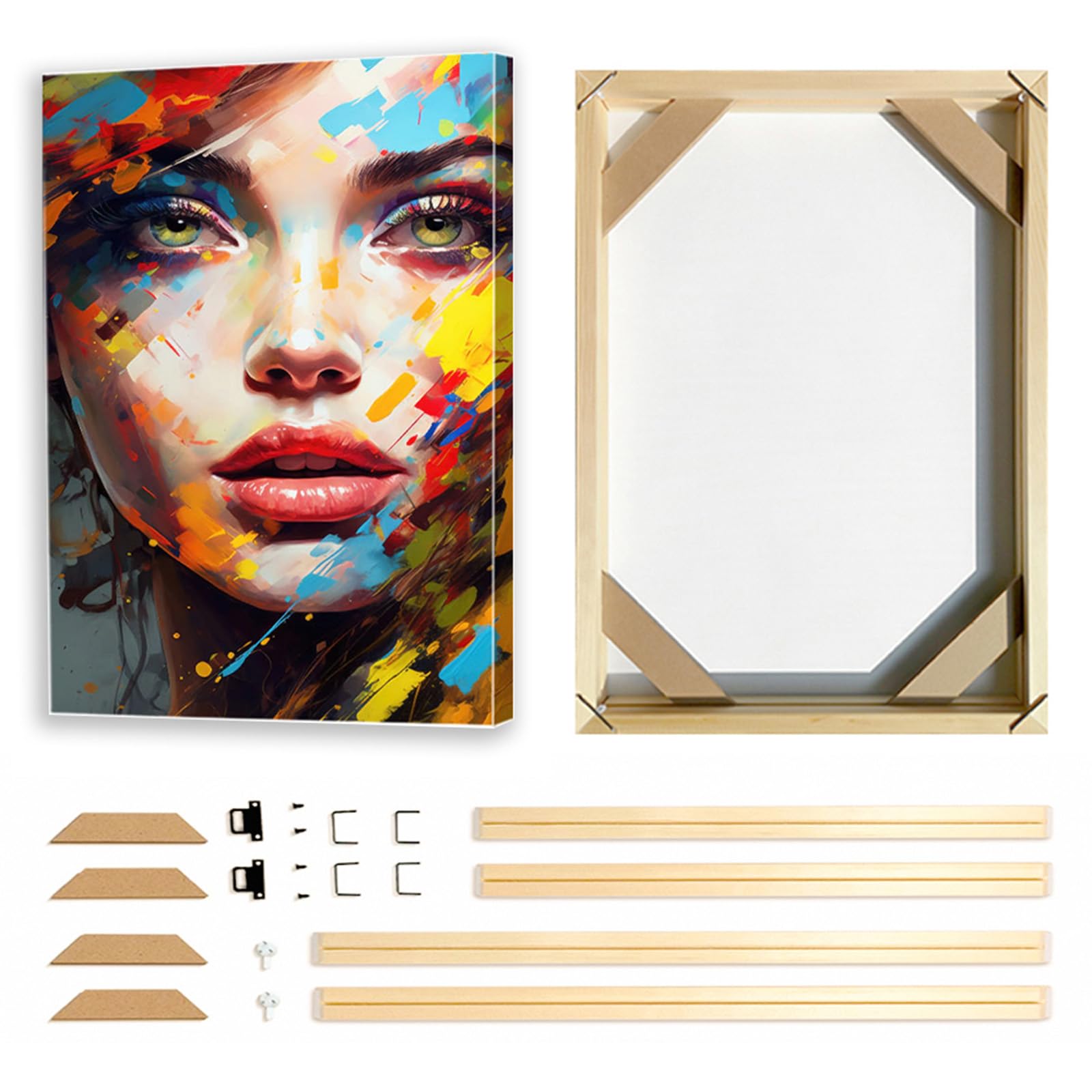 Muralscape Canvas Frame 50x80cm(20x31inch),Suitable for 55x85cm Canvas,Self Assembly DIY Wooden Picture Frames for Oil Painting,Wall Art Paintings,Posters Prints,Multiple Sizes with Assembly Kit