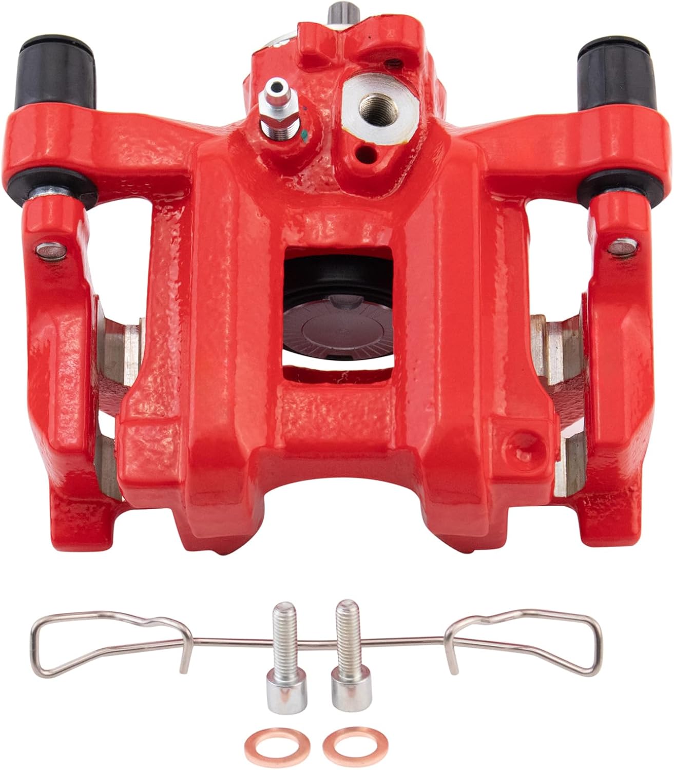 TRQ Rear Brake Caliper Set Painted Red Brackets Compatible with 2016-2019 Honda Civic