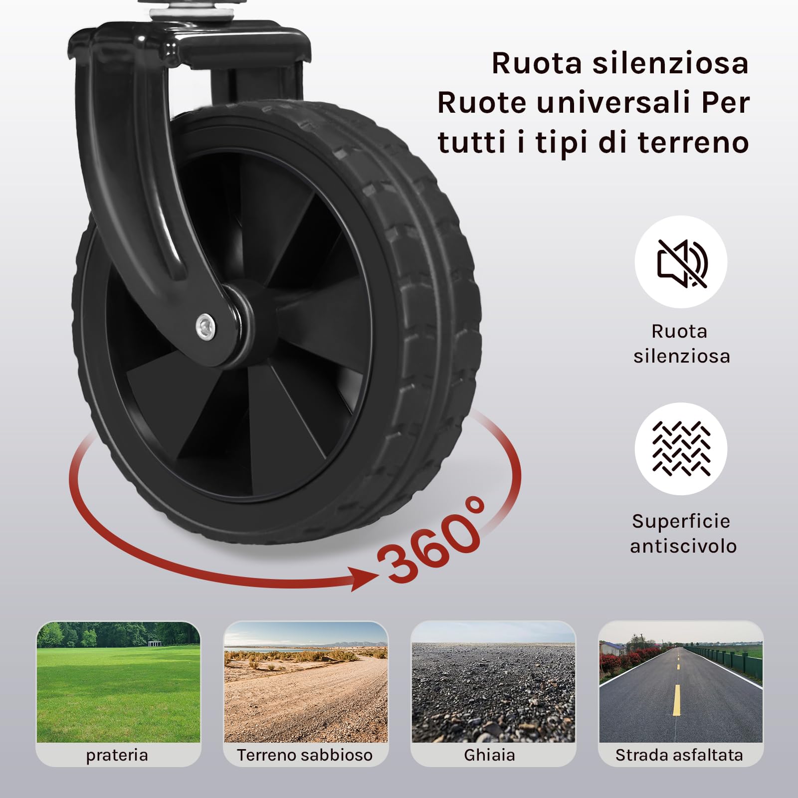 WOLTU Carrello da Giardino Pieghevole, Nero