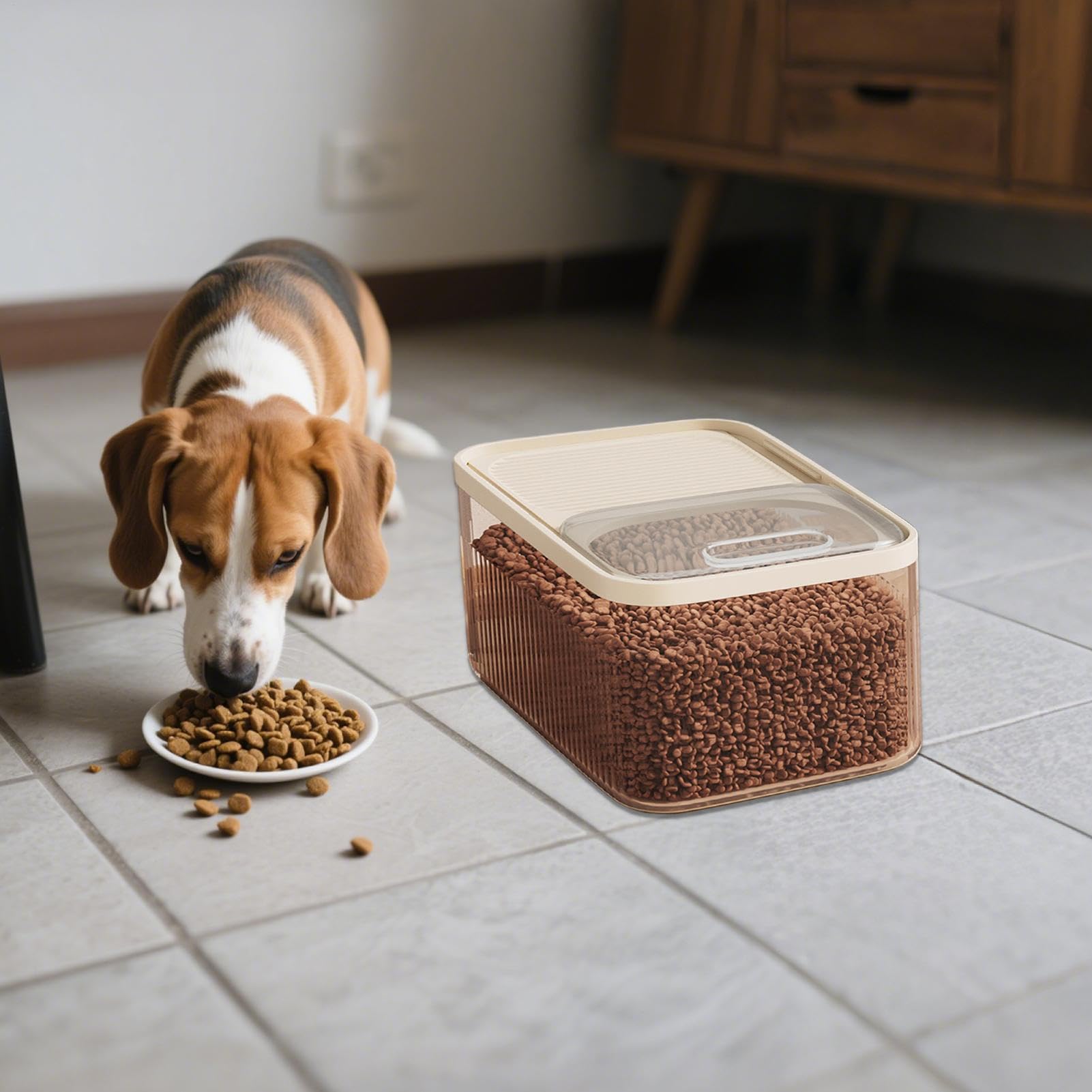 Hundefutter Lagerbehälter,Großer Lagerraum Hundefutter Lagerbehälter | Fütterungsstation Lagerraum Für Hundekatze Welpen Kätzchen Vogelfutter Weizen Bohnen Snacks