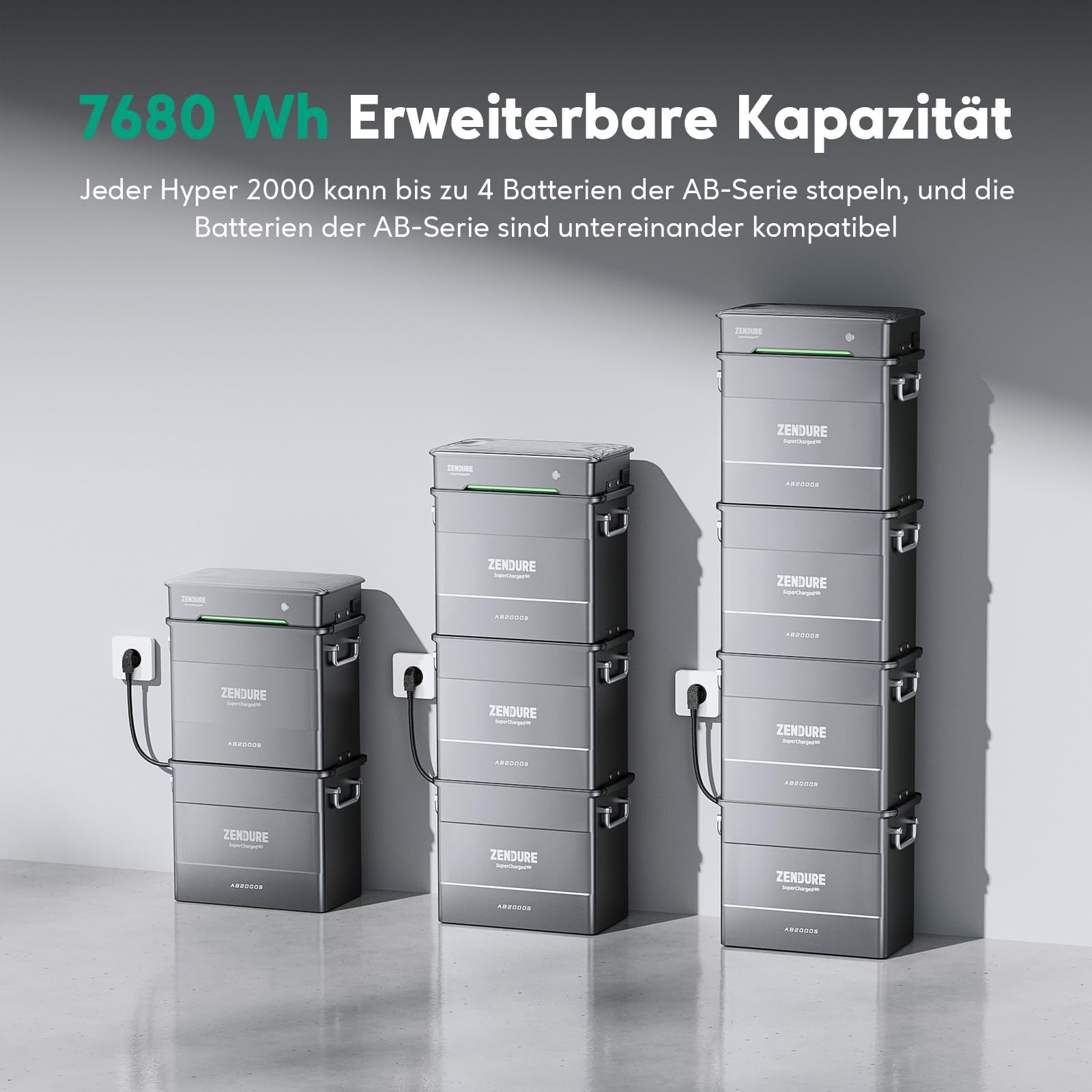 Zendure SolarFlow Balkonkraftwerk mit Speicher, Hyper 2000 mit 1800W Solar Eingang, Bidirektionales 1200W AC-Laden, Eingebaute Mikrowechselrichter, 1200W Ausgang, TOU, AB1000S 960Wh LiFePO4 Akku