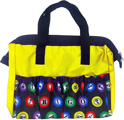Miniatura 11 de Bolsas de bingo Dauber con 8 bolsillos de gran capacidad, bolsa de transporte de viaje con cremallera, bolsa de maquillaje, regalo para amantes