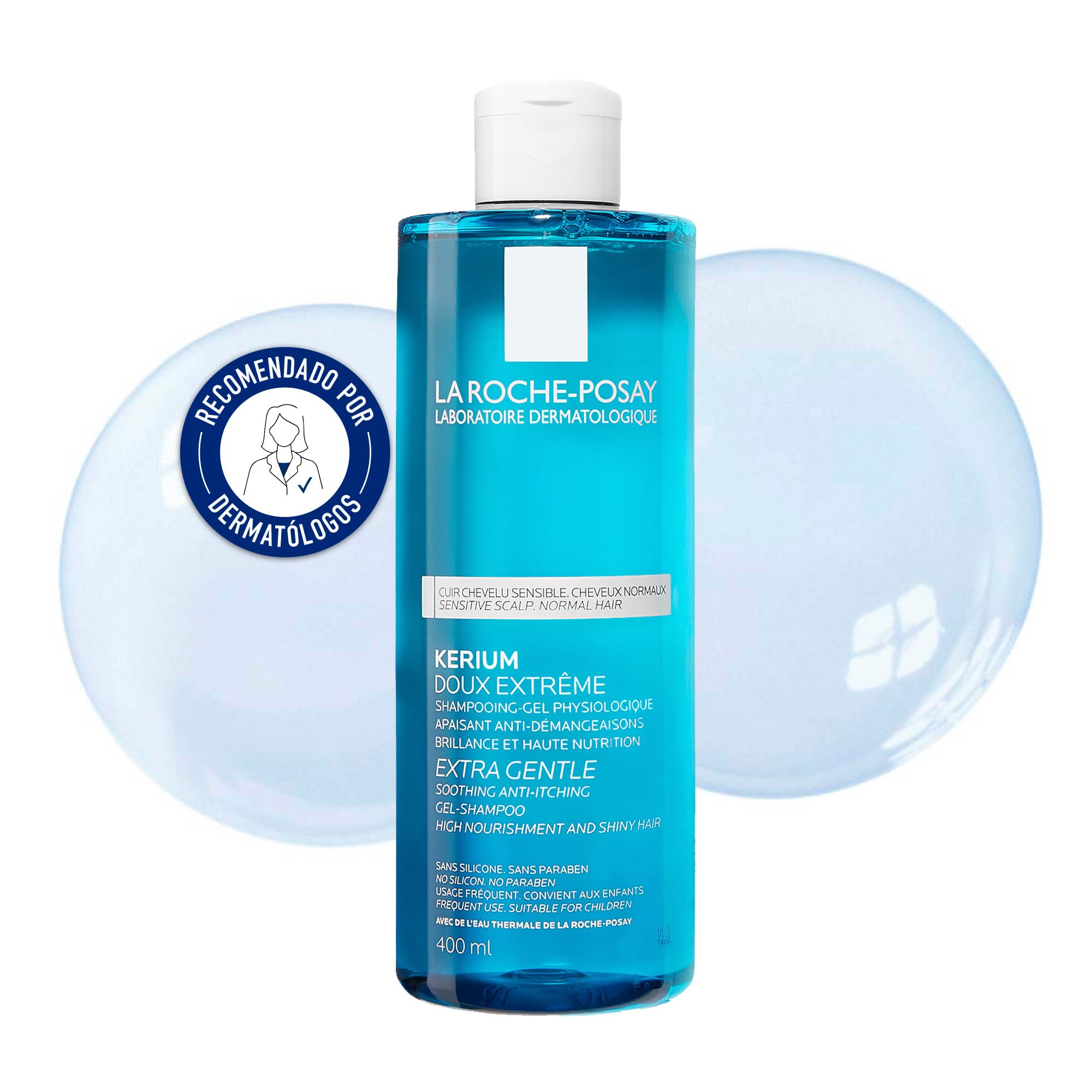 La Roche Posay Kerium Extra Suave Champú Fisiológico en Gel para Cuero Cabelludo Sensible 400 ml