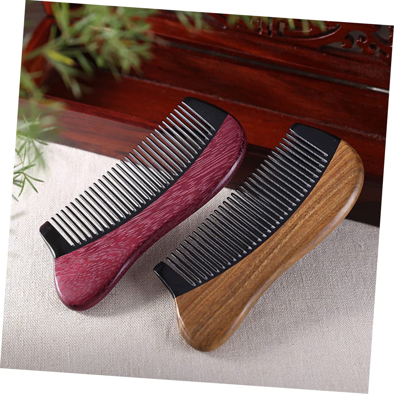 Beaupretty 3 Piezas Peine Para El Cuero Cabelludo Peine Para Hombres Peine Sin Enganches Peine Masajeador De Cabello Peine De Mujer Peine Raspador Violetas Bambú Viajar De Madera