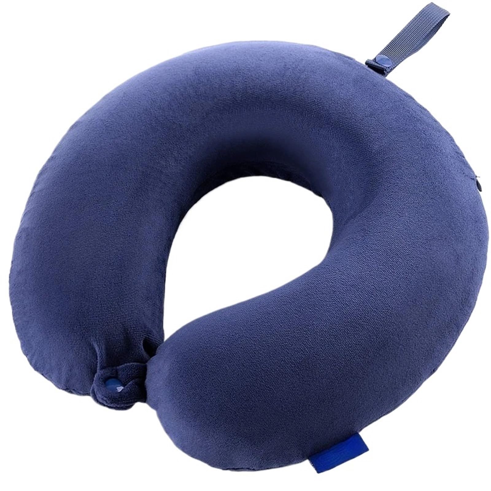 Nackenkissen Reisekissen Memory Foam Kopf-Nacken-Flugzeugkissen Reisen Auto Home Office Reise Flug Snap Strap Soft Cover Reisekissen(Blue)