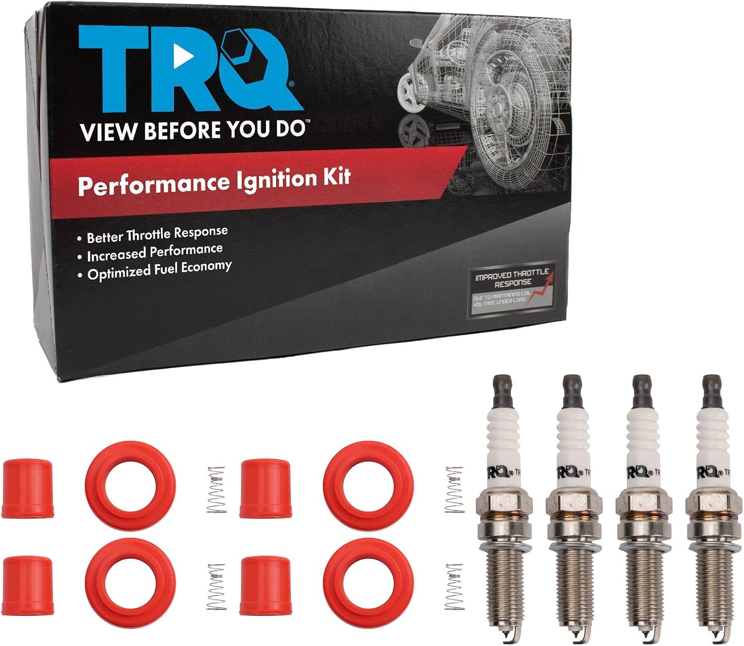 TRQ Performance Ignition Coil and Spark Plug Kit 8 Piece Compatible with 2013-2015 Acura ILX 2012-2015 Honda Civic