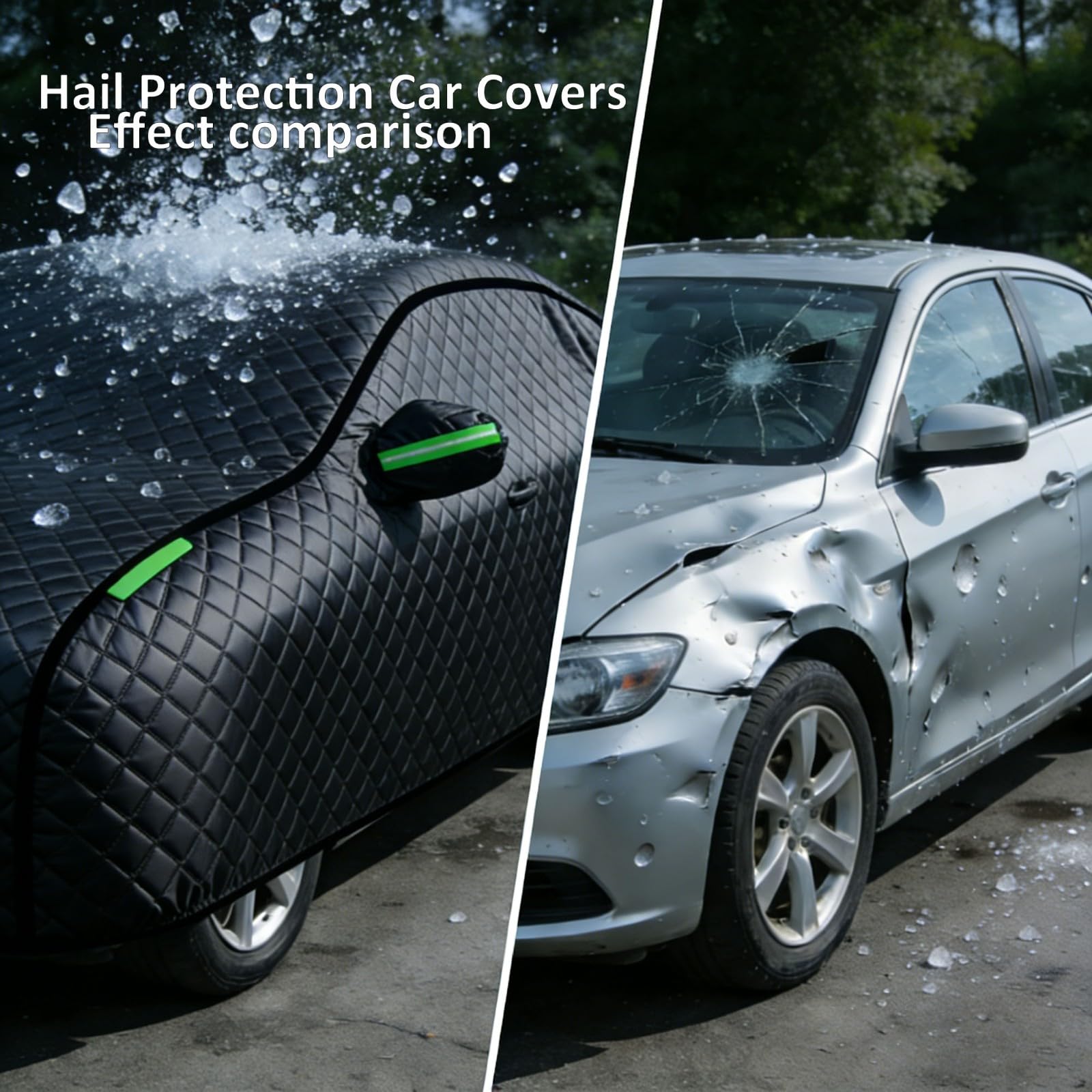 Hagelschutz Auto für M ercedes V-Class Long (V447) 2019-2025 Autoabdeckung Outdoor Allwetter-Schutz vor Hagel Wind Sonne Hitze und UV Autogarage Abdeckung Winter für Limousinen,SUVs,Pick-ups,Schwarz