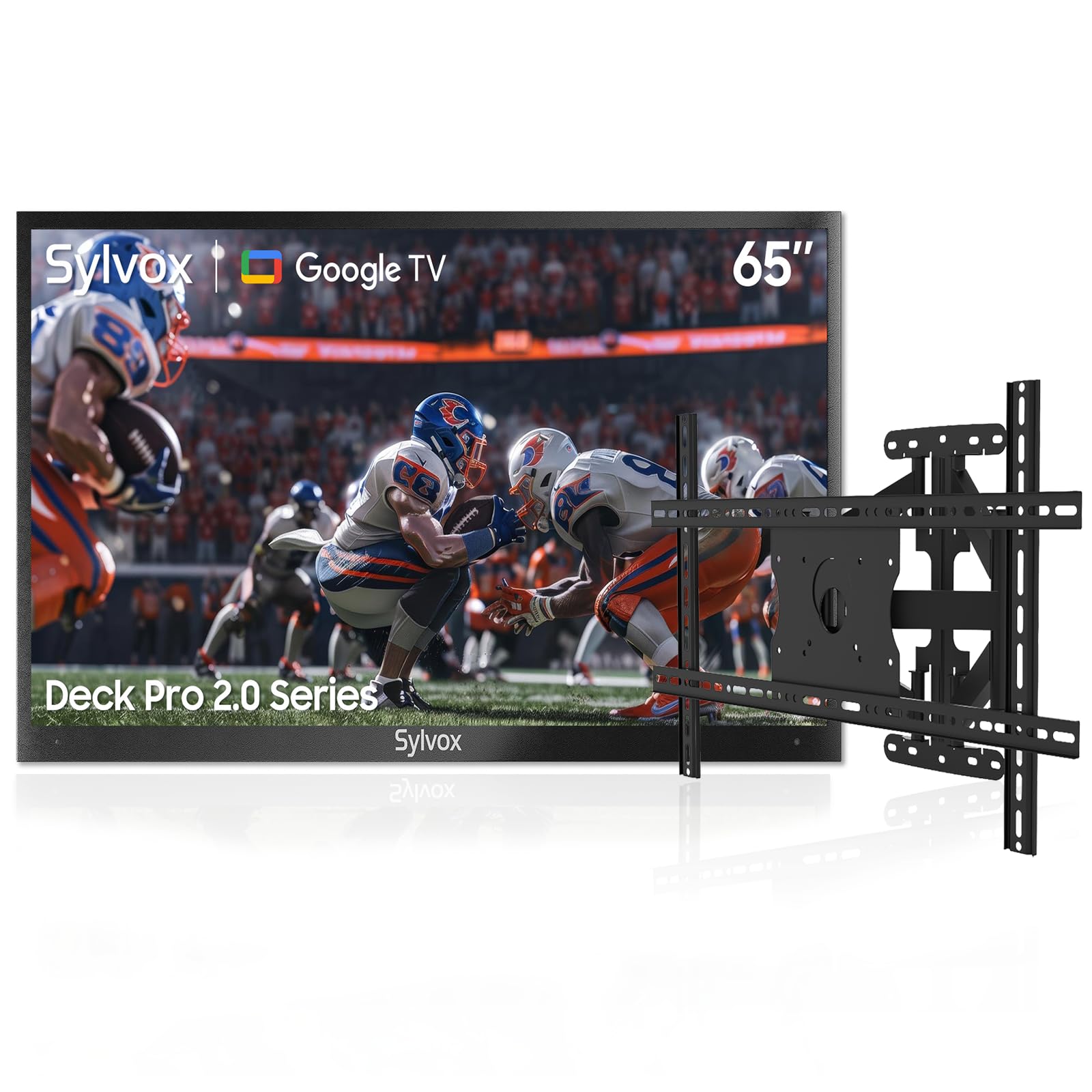SYLVOX 65 inch Outdoor TV with Wall Mount 4K HDR 10 Weatherproof 1000nits Voice Assistant Remote for Partial