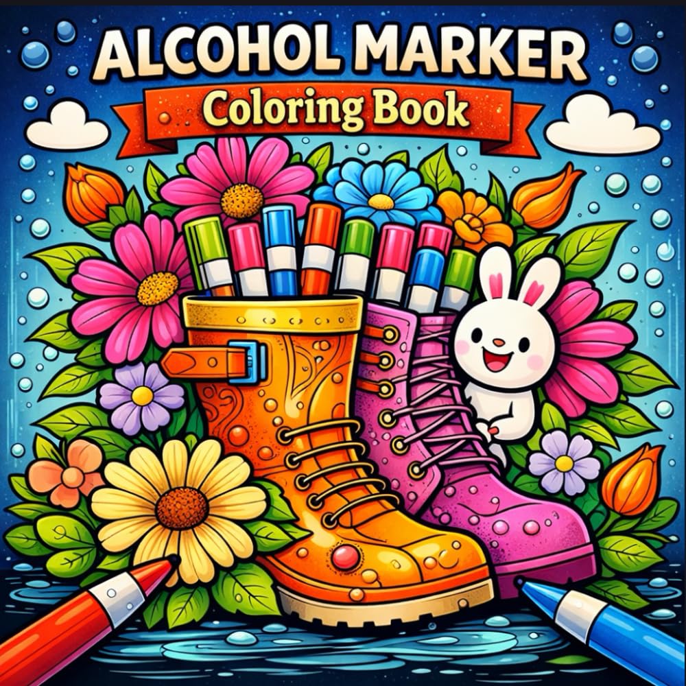 Alcohol Marker Coloring Book: Fun and Relaxing Coloring Book for Adults and Teens Featuring Bold, Easy, and Beautiful Designs