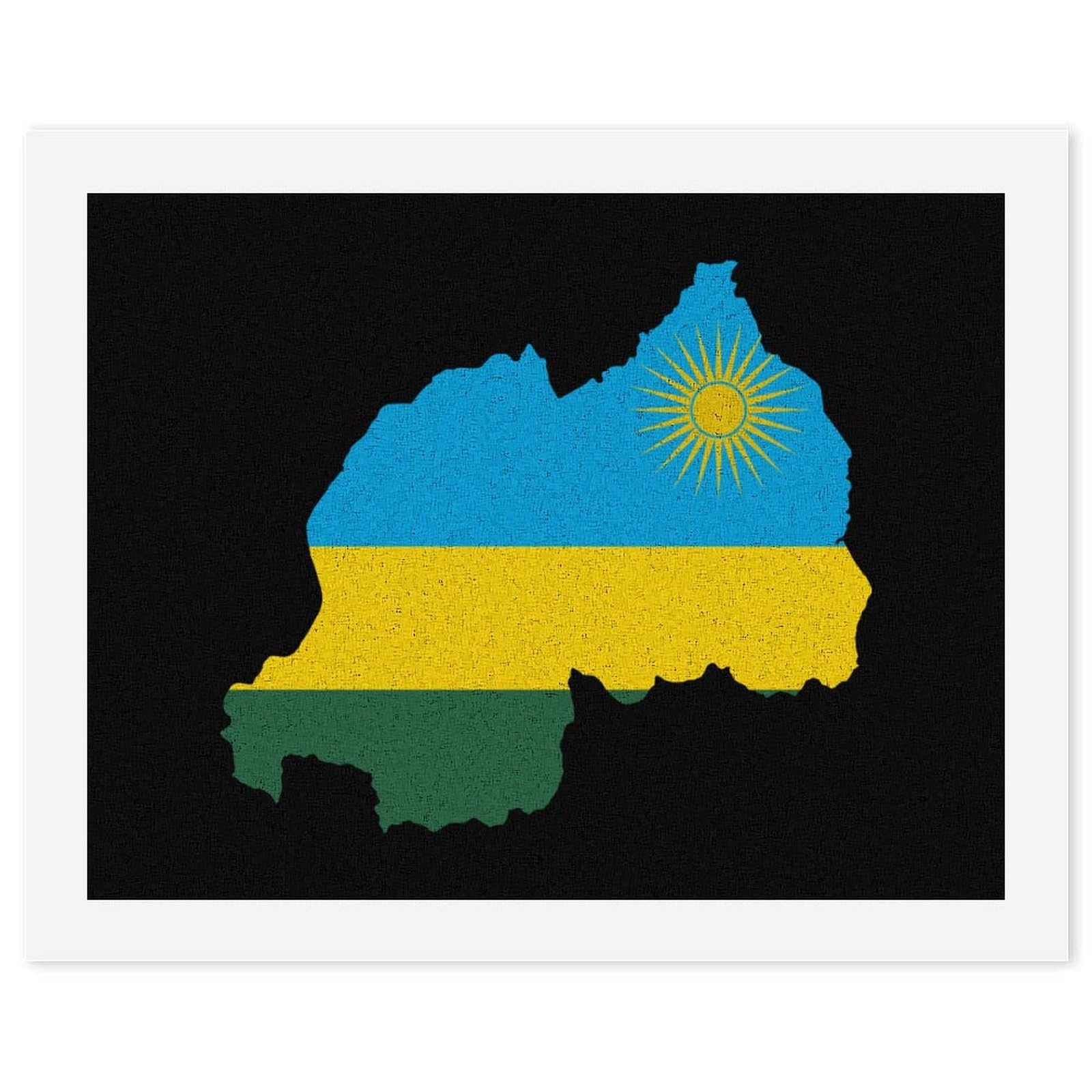 Lustiges Malen nach Zahlen-Set für Erwachsene, Motiv: Flagge, Karte von Ruanda, Baumwolle, digitales Ölgemälde, Heimdekoration, Geschenk, 50 x 65 cm