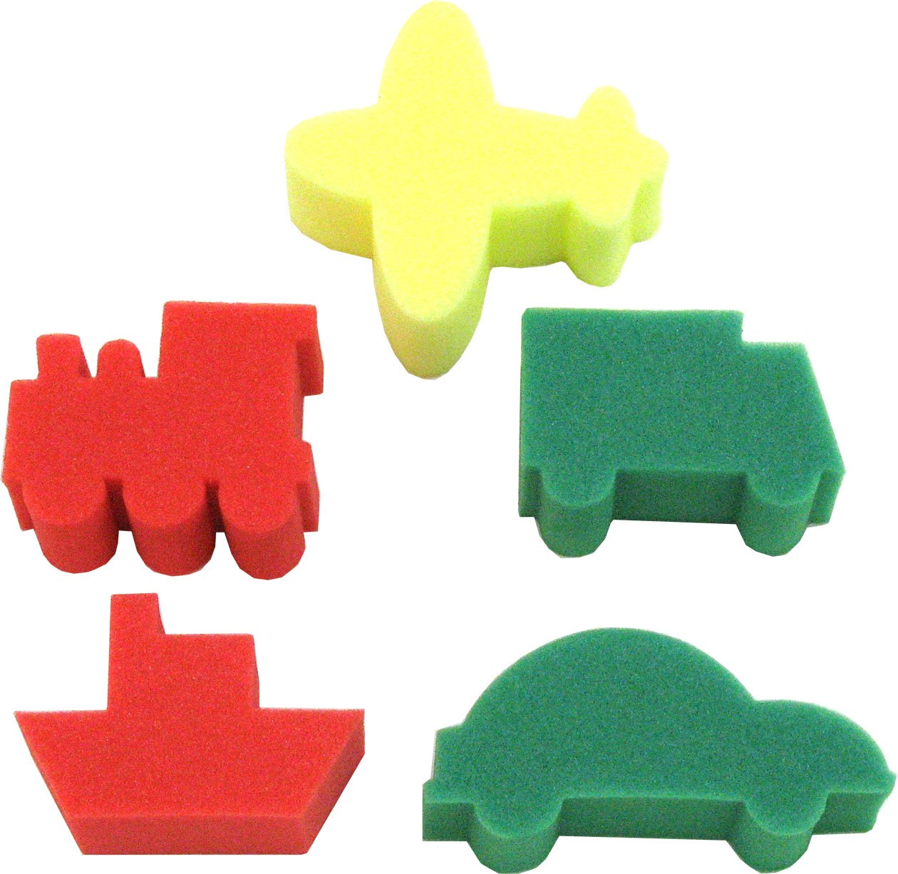 CHILDREN'S PAINT & ART SPONGES - 5 Fun Transport Shapes