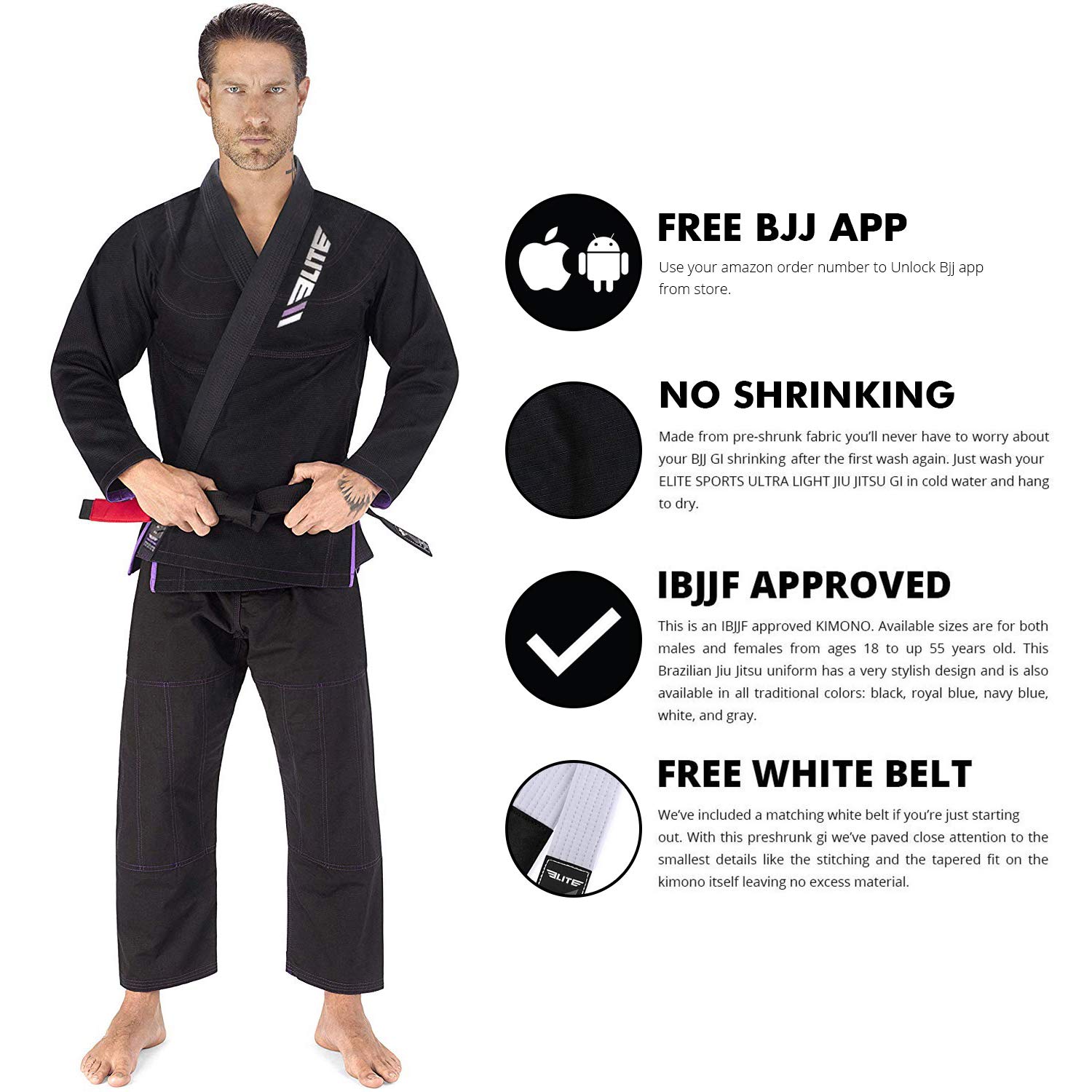 2022 BJJ GI for Men IBJJF Kimono BJJ Jiu Jitsu GI W/Preshrunk Fabric (See Advance Sizing Guide
