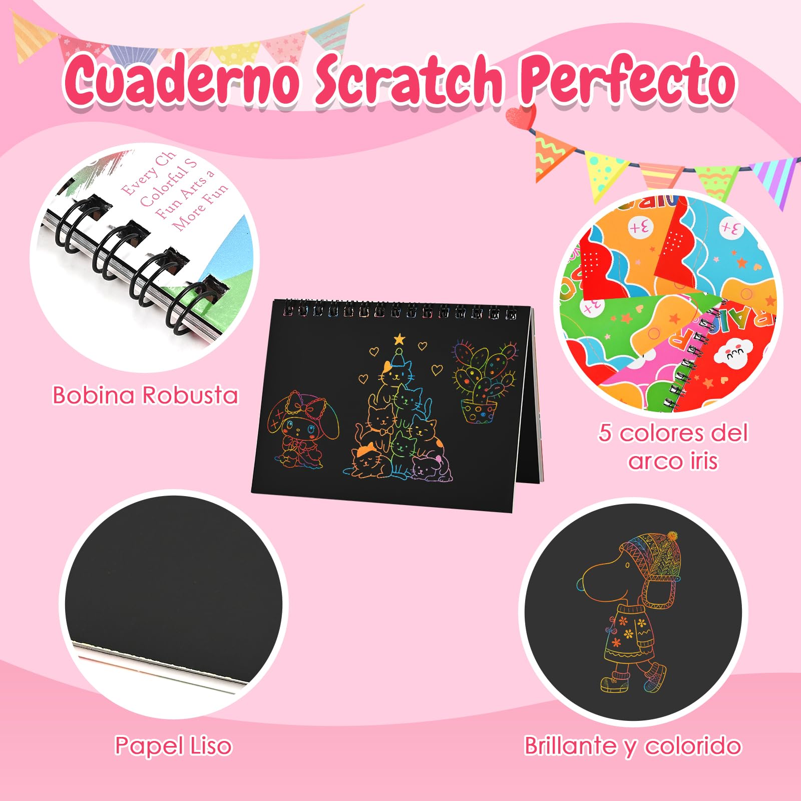 GOLDGE 20 Libros Scratch Art, Kit Manualidades Niños para Detalles Cumpleaños Niños|Juguetes Niña y Niño, Regalos Cumpleaños Niños Colegio Invitados con Bolsas|Regalo Niña y Niño 2 3 4 5 6 7 8 9 Años