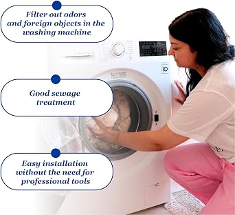 Drain Pump Fluff Filter, Washing Machine Lint Filter Replacement Compatible with Bosch 00647920/00605010/00602008.(White,2pcs)