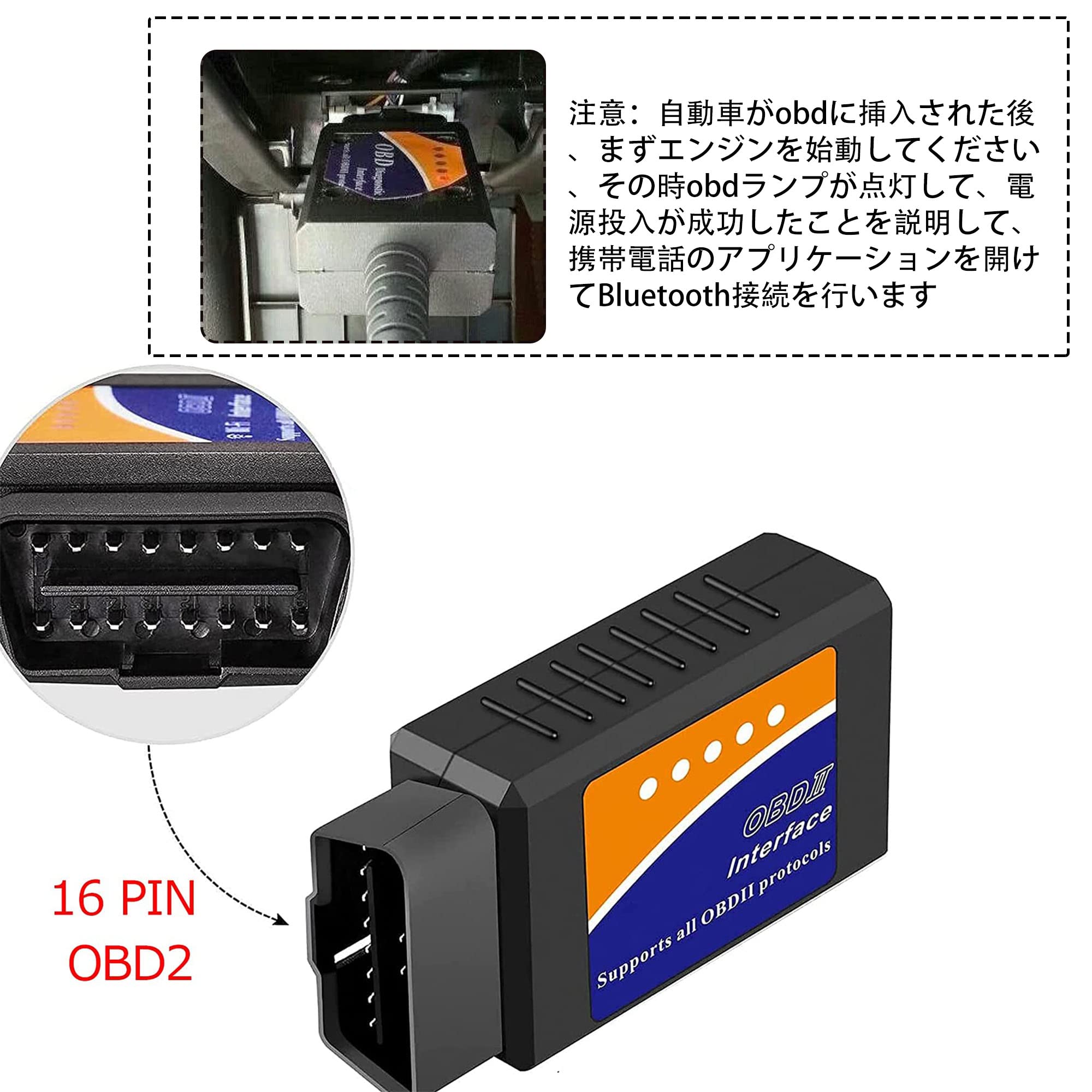 Amazon.co.jp: OBD2 診断機 車の故障診断デバイス、 OBD2自動車故障