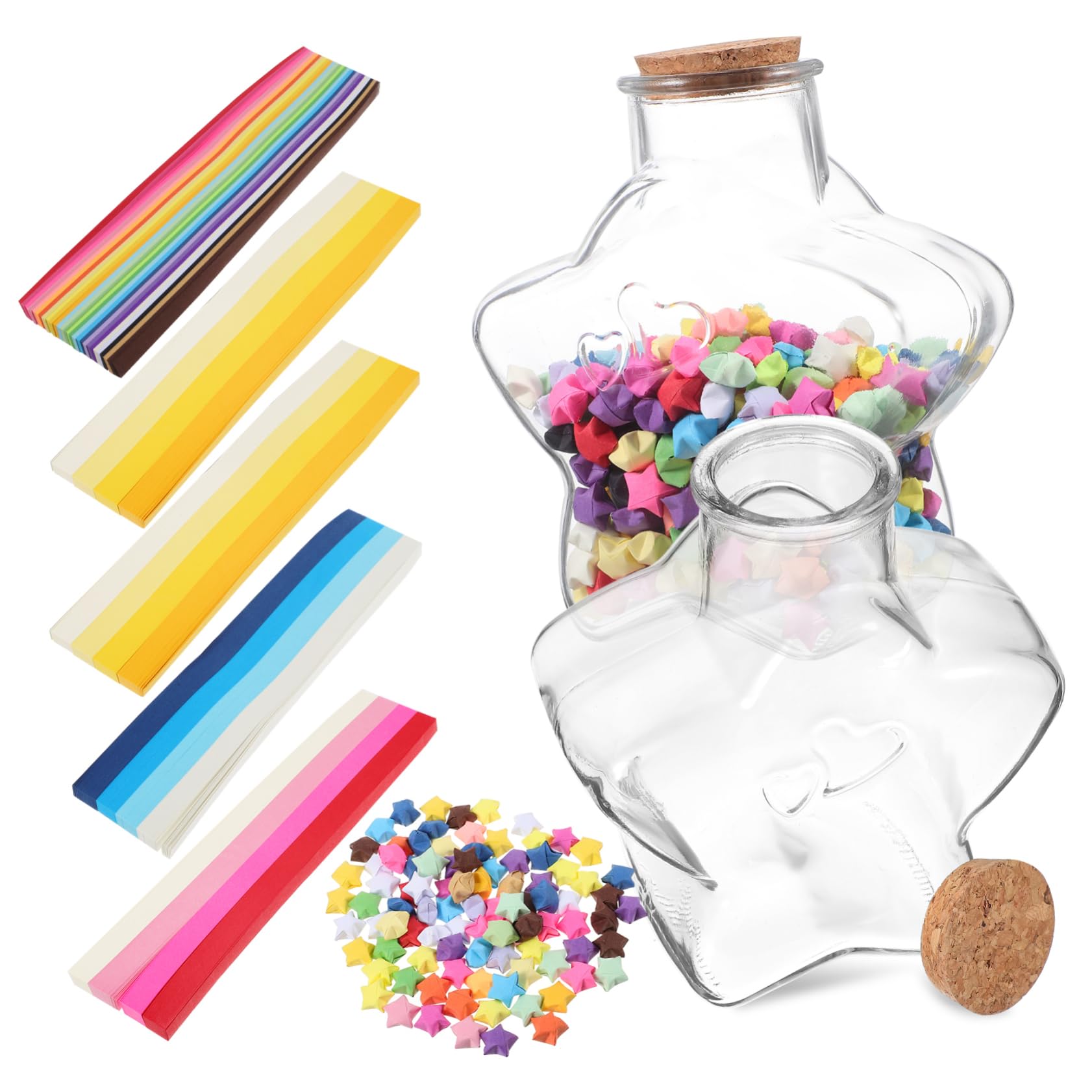 Bouteille à Vœux en Papier Étoile, 1 Set, Décoration