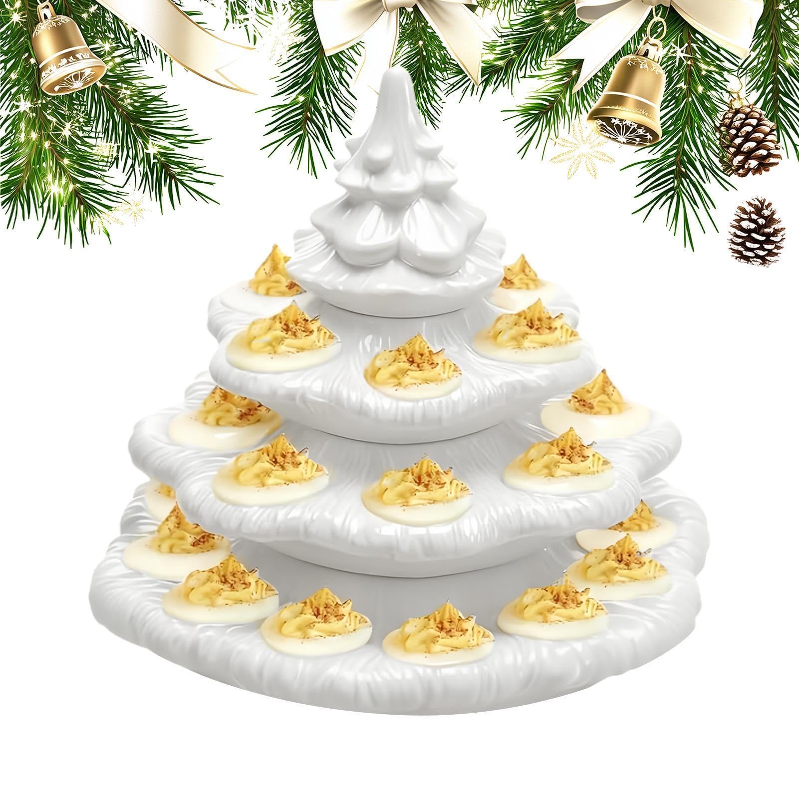 Plateau à 4 étages en forme de sapin de Noël avec support 26 trous intégrés