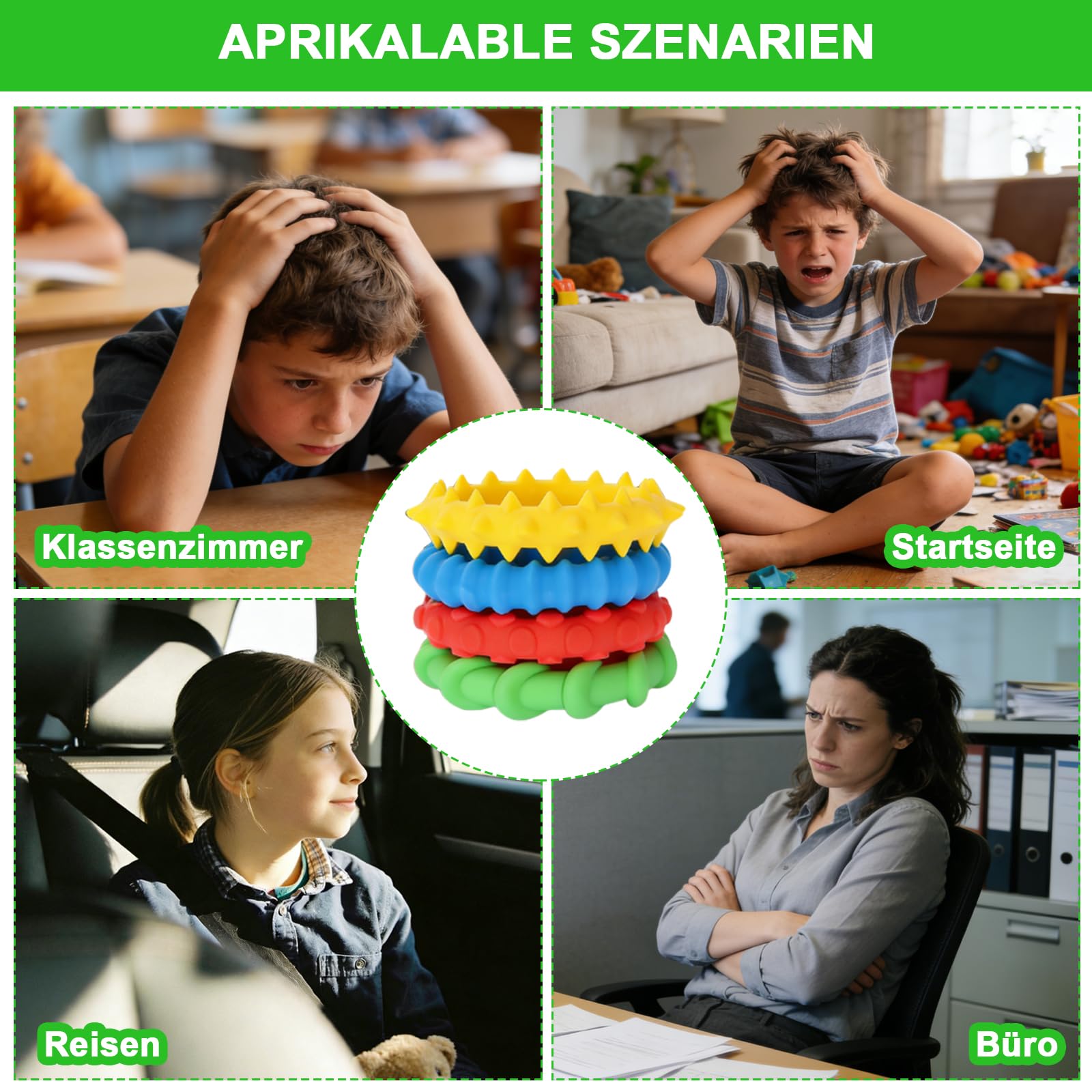 Zabawki dla dzieci z autyzmem, 4 sztuki zabawek sensorycznych dla dzieci, sensoryczna zabawka dla dzieci z autyzmem, bransoletka dla dzieci z ADHD, zabawka dla dorosłych