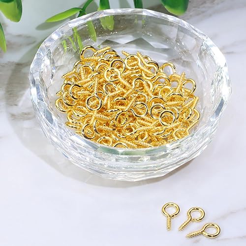 Vista 18 de Shapenty Mini gancho de metal con tornillo de ojo, clavija de aro pequeña para llavero de resina, manualidades, adornos de Navidad, aretes, collar