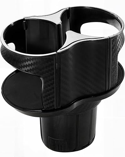 Portavasos doble para automóvil, inserto de taza extra 2 en 1 con base expandible, adaptador extensor multifuncional con boca elástica de apertura y