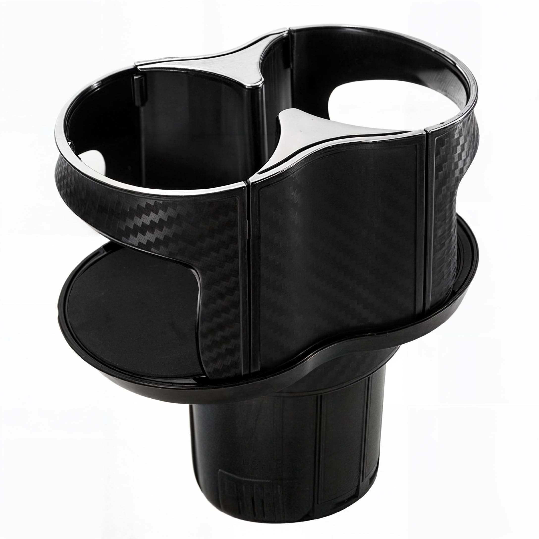 Portavasos doble para coche, inserto de vaso adicional 2 en 1 con base expandible, extensor multifuncional, adaptador expansor con elástico, boca de vaso de apertura y cierre, soporte ajustable para diámetro de botella de 2, 1, 2 y 9 pulgadas