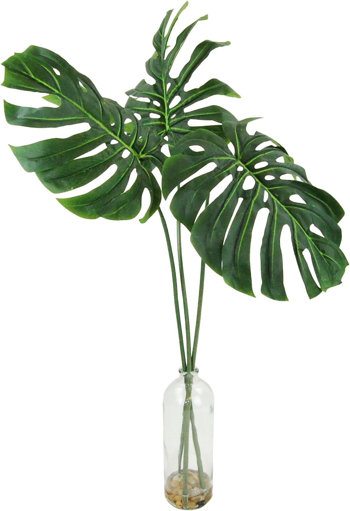 LCG Floral 16W100P Philodendron Leaf's in a Chunky Bottle