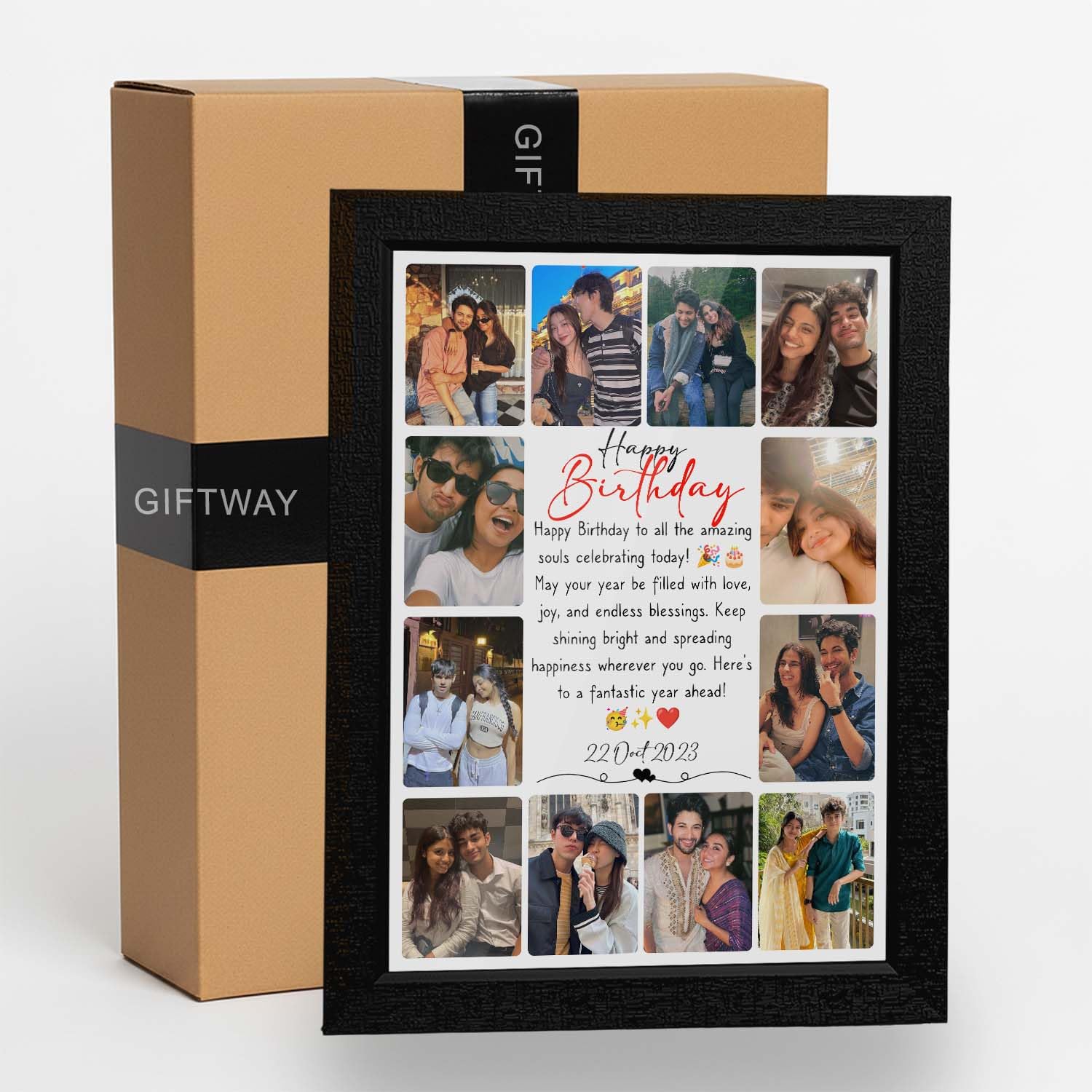 Giftway Personalised Photo Frame with 10 Custom Images & Text, Gift for Birthdays, Anniversaries, and Special Occasions for Men, Women, Friends, Husbands, Boyfriends, and More - 9 * 12 Inch-image-27