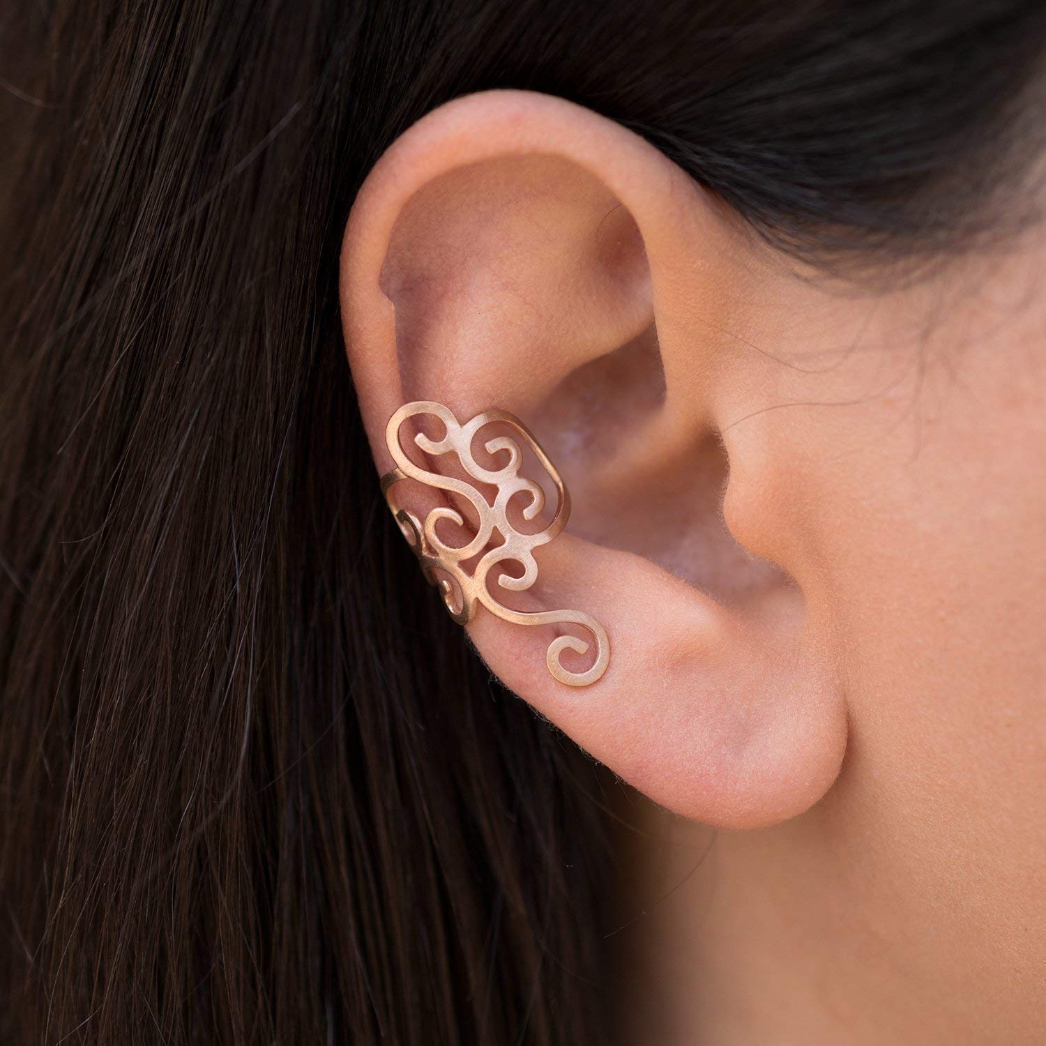 Handmade geschenk für sie 925 Sterling Silber Spiral ohrmanschette Ohrring, griechische Ohr manschette für nicht durchbohrte Ohr, griechischerSchmuck, Ohrkletter ear cuff earcuff