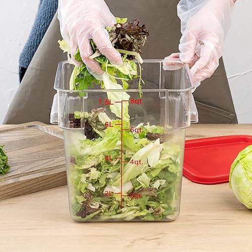 Miniatura 5 de Met Lux - Cubo de salmuera de 8 cuartos de galón, 1 recipiente cuadrado para marinar, con marcadores de volumen, mango integrado, cubo de plástico