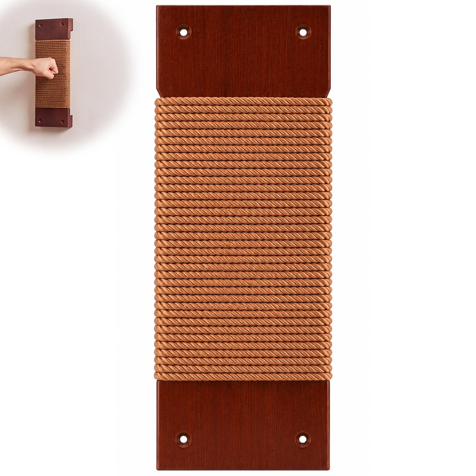 SiliFine Makiwara, 36,8 x 12,7 cm Wandhalterung, massives Buchenholz, vorgebohrte Löcher für einfache Wandhalterung, Kampfsport-Trainingsgeräte, Heim-Fitnessstudio, Garage, Wohnheim (braun)