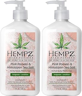 Hempz Body Lotion Pink Pomelo & Himalayan Sea Salt Daily Moisturizing Cream, 17 Fl Oz,(Pack of 2)