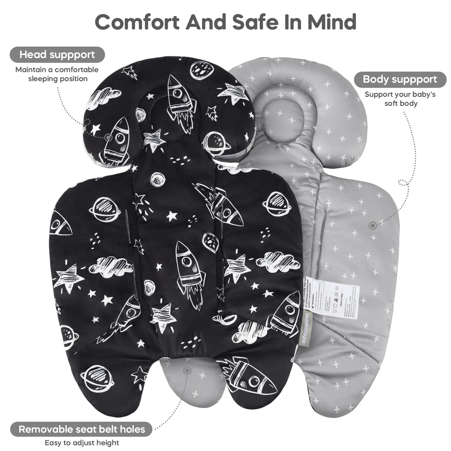 Infant Insert Compatible with 4moms Mamaroo & Graco Swing and Infant Car Seat, Stroller, Other Baby Swing, Rocker, Bouncer, Bassinet Newborn Insert Head & Body Support Cushion, Reversible Design