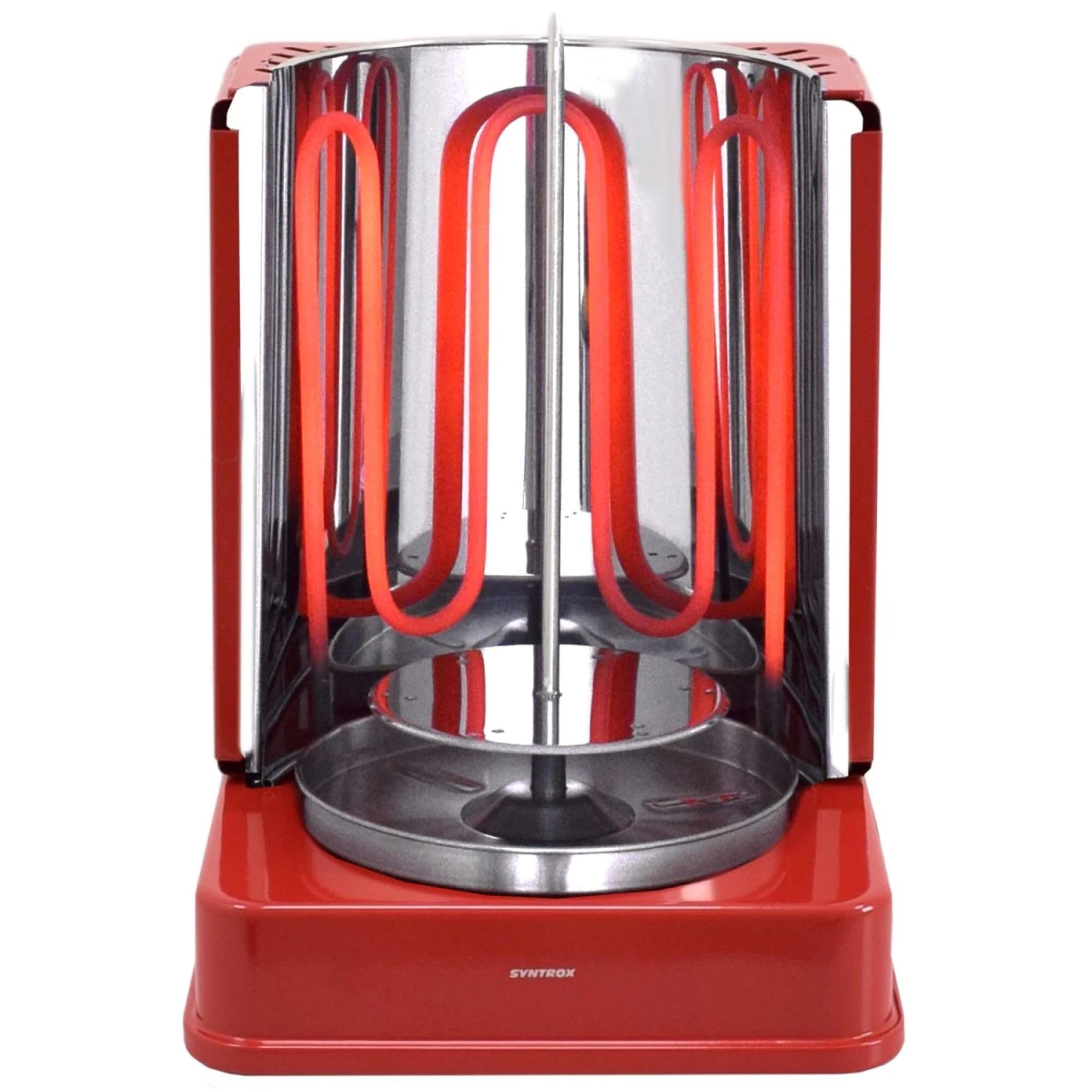 Syntrox Dönergrill Quandira 1400W - Rotisserie Grill für Döner, Hähnchen, Fisch & Gemüse - Gyrosgrill mit 6 Drehspießen - Elektrischer Drehgrill für Zuhause - Komplettset mit Zubehör