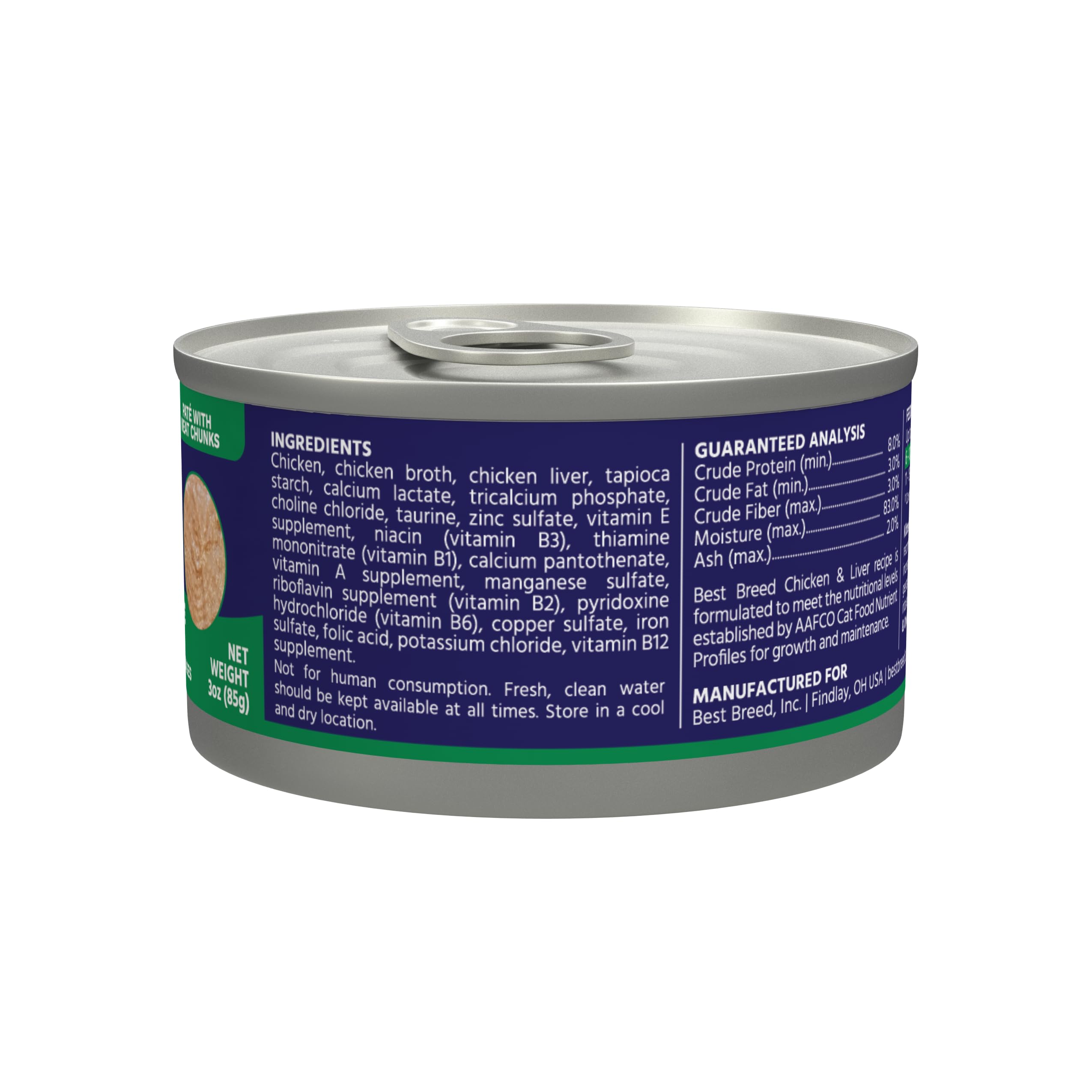 Best Breed Dr. Gary's Chicken & Liver Canned Food for Cats - 24 x 3 oz.