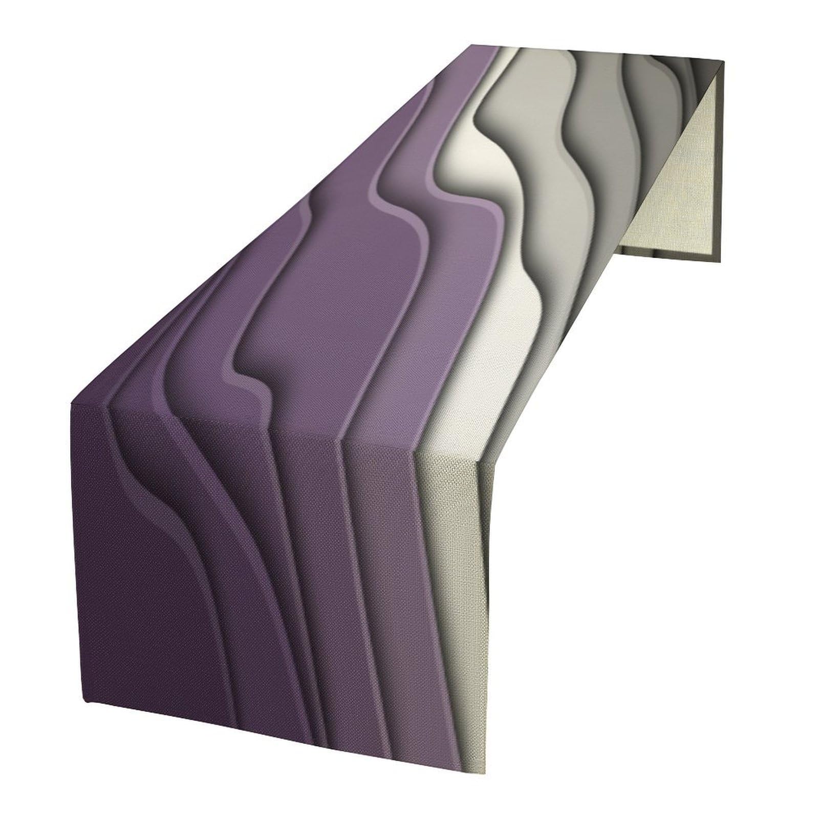 Houselerax Purple Gray Table Runner,Modern Ripple Abstract Geometric Table Runners for Dinning Table Kitchen Decor Holiday Parties Dinner Decoration